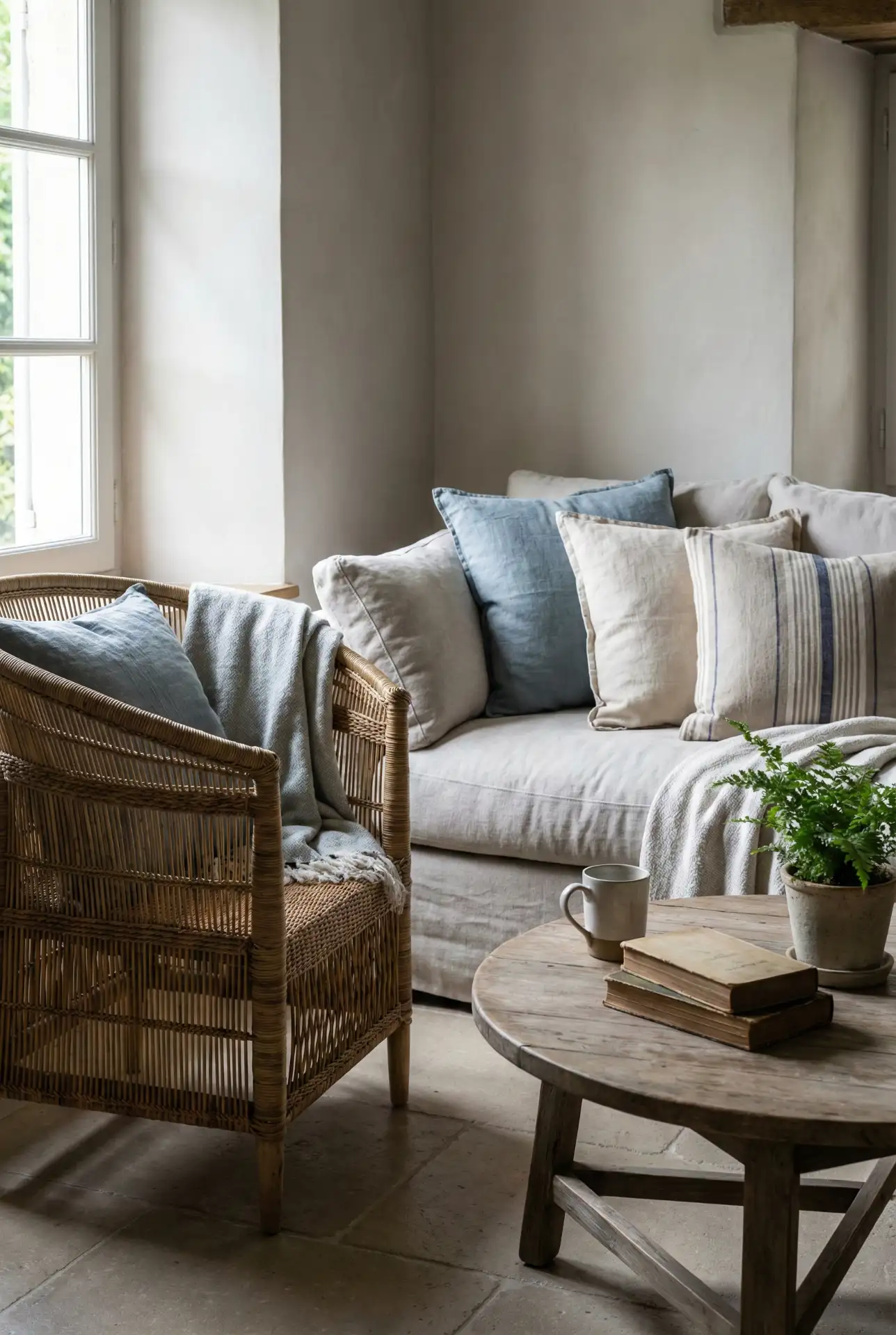 French Country Rattan Lounge With Budget-Friendly Swaps 1