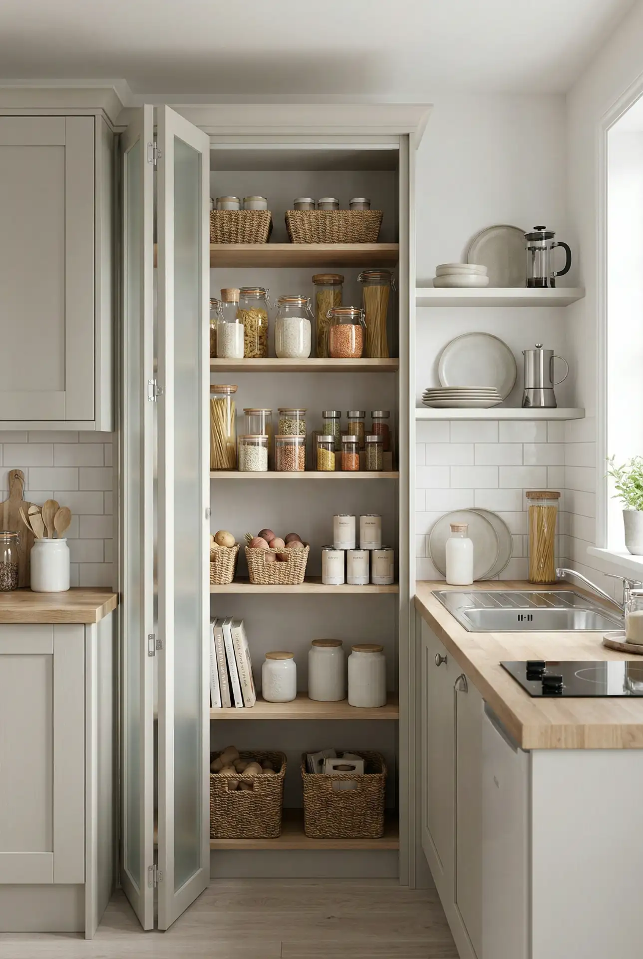 Frosted Glass Bifold Pantry Door 1