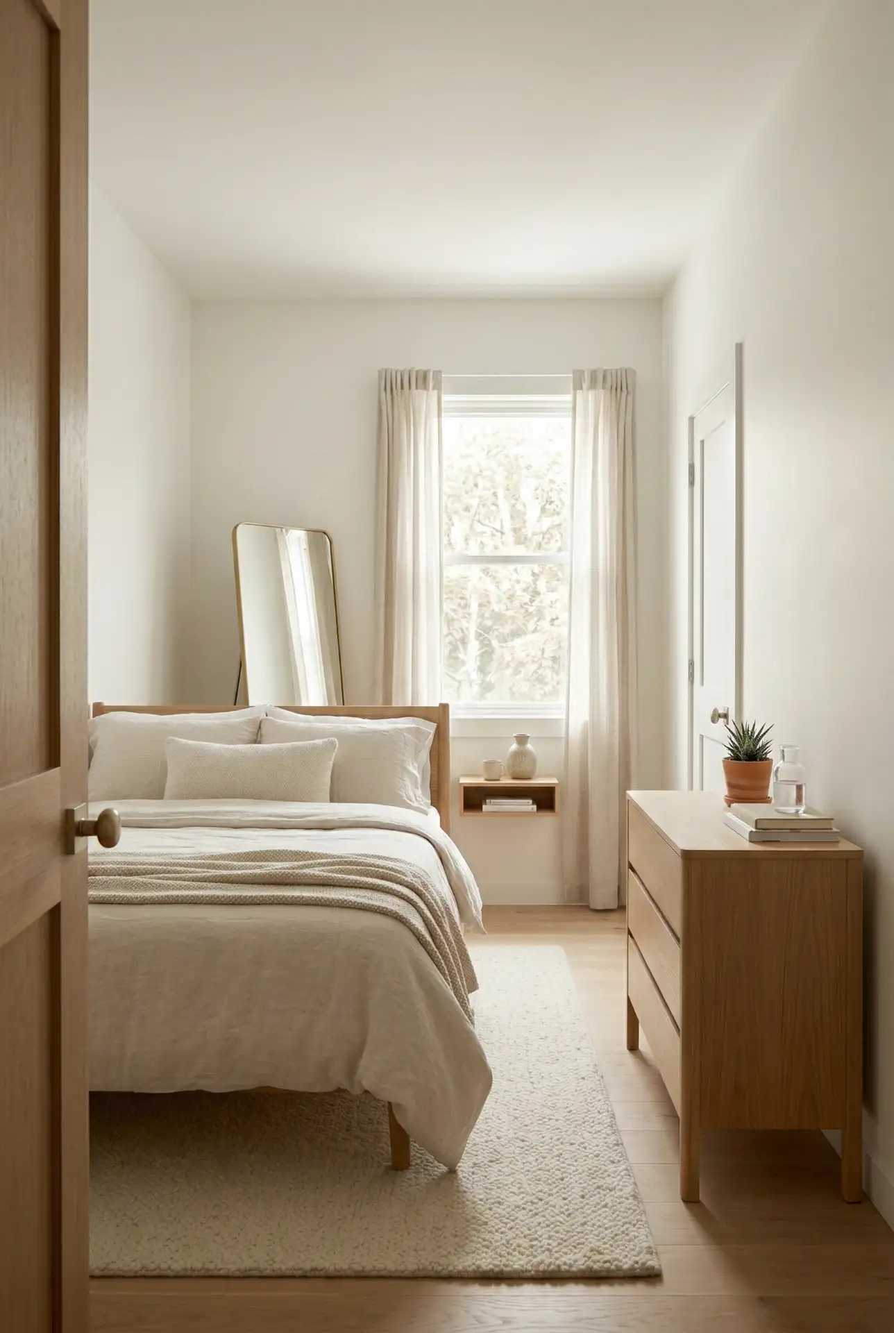 Full-Size Bed With Bathroom Door Protection 2