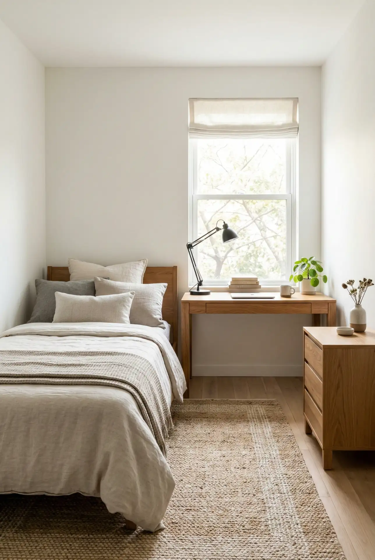 Full-Size Bed With Desk And Dresser Split Zones 1