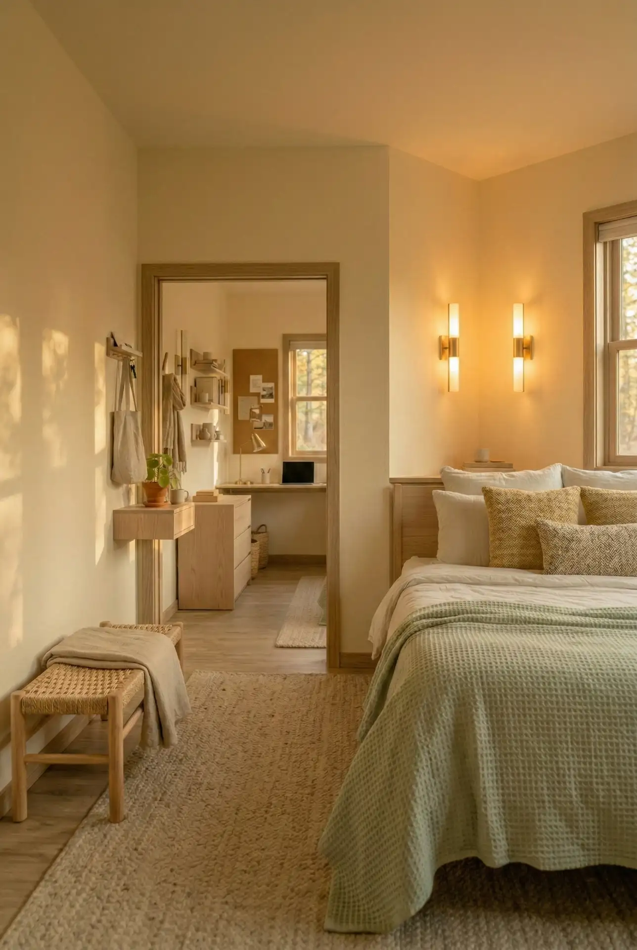 Full-Size Bed With Desk And Dresser Split Zones 2