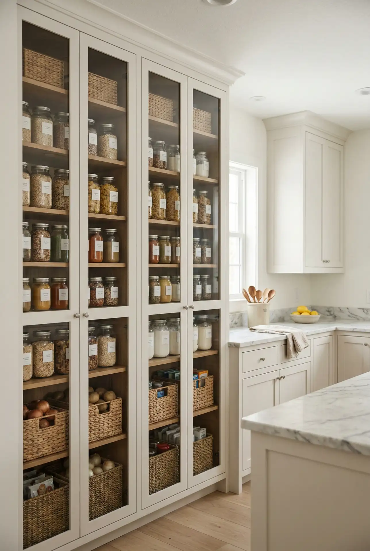 Glass-Front Floor-to-Ceiling Pantry Display 1