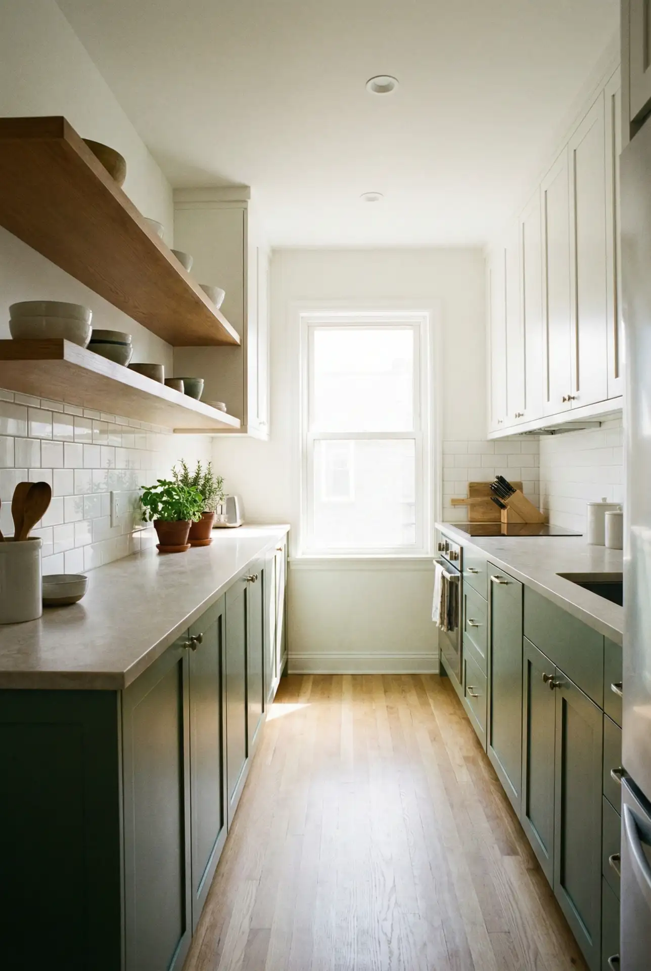 Green And Wood Balance In A Calm Narrow Galley 1