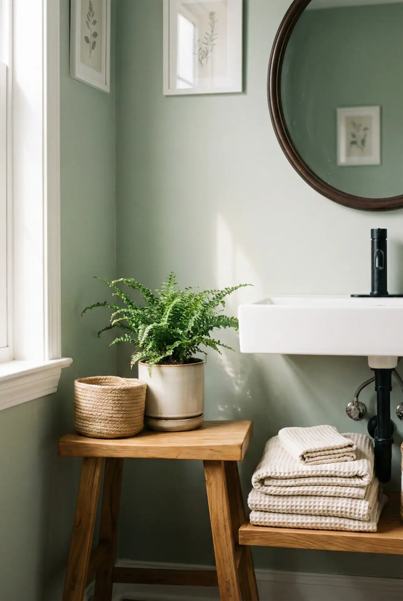 Green Botanical Nook With Cozy Lighting 1