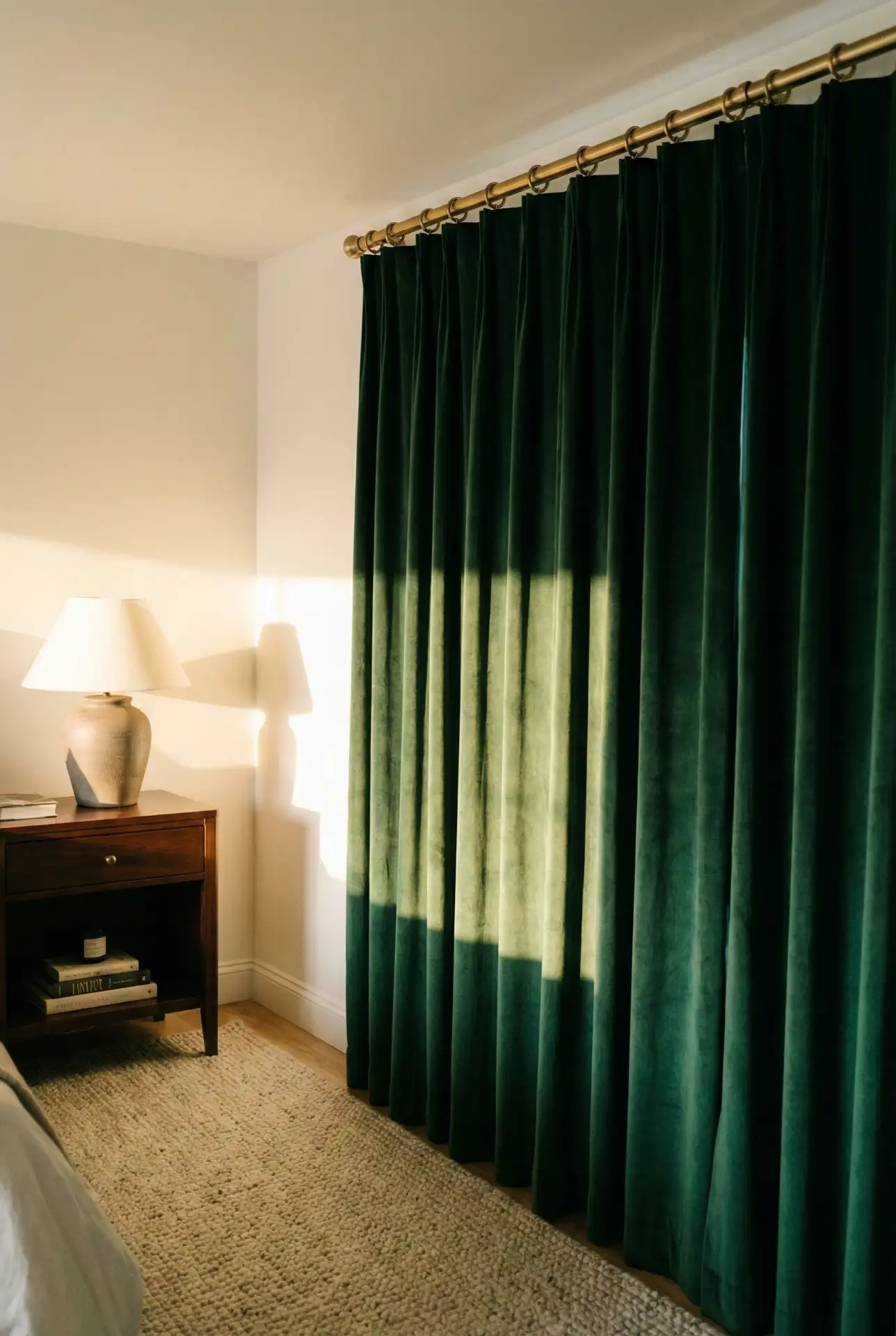Green Velvet Curtains As A Moody Accent 2