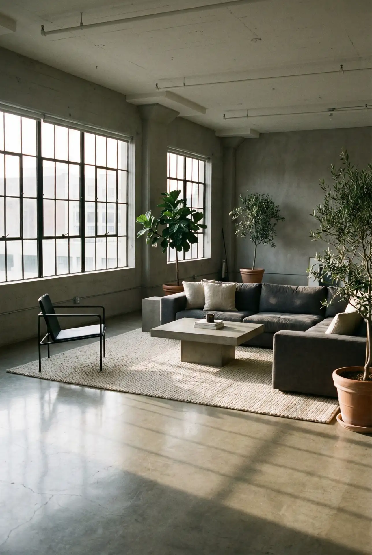 Grey Contemporary Minimalist Urban Loft 2