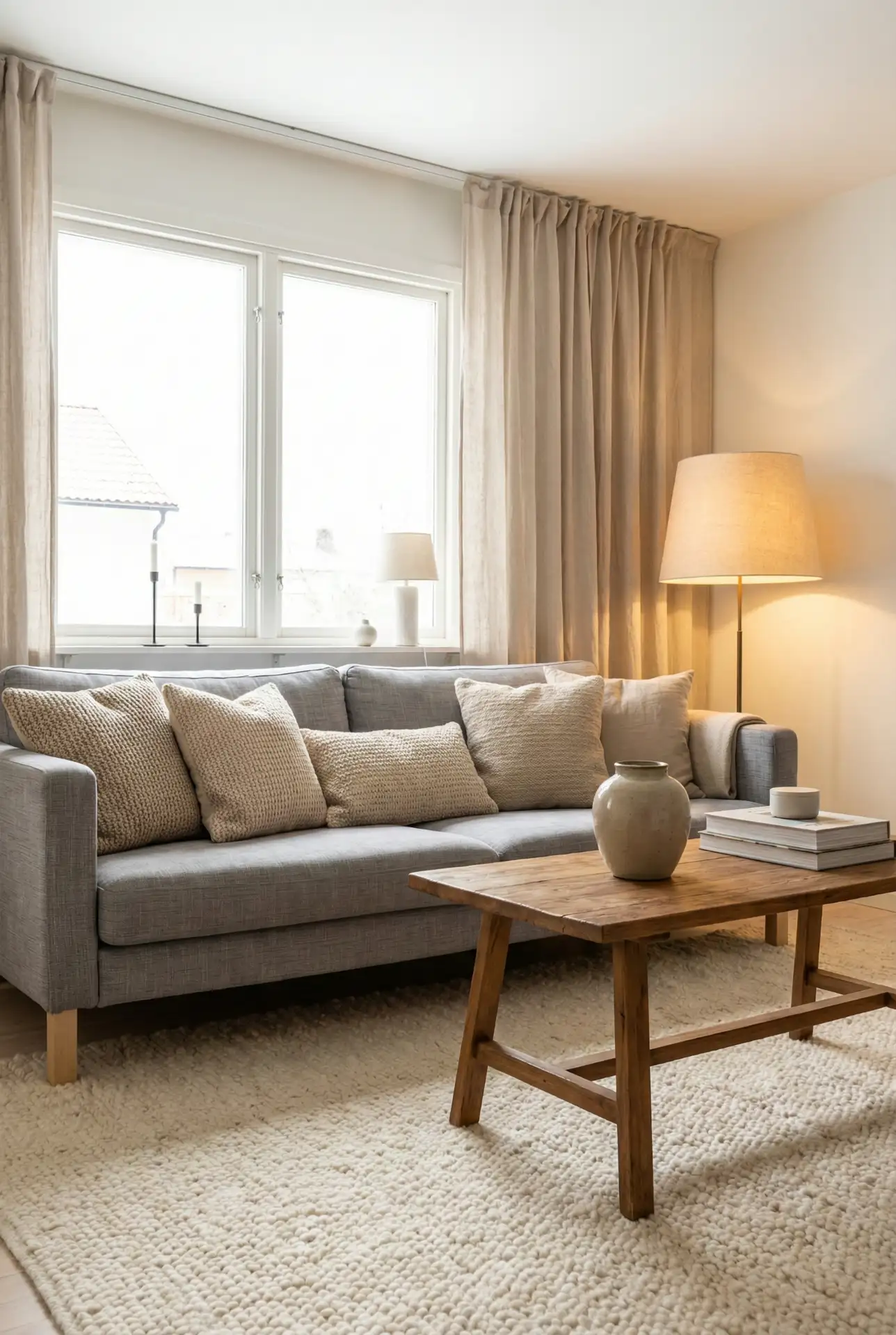 Grey Couch With Beige Softness For A Cozy Everyday Reset 1