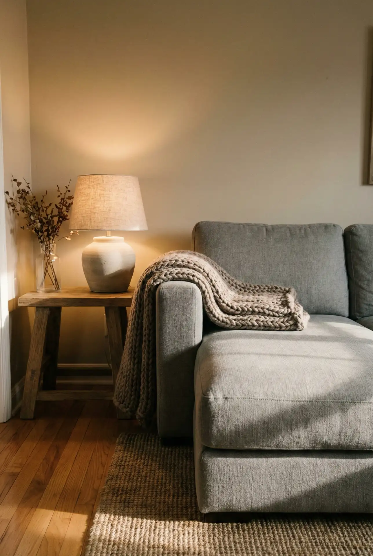 Grey Sectional With Taupe Layers And Tonal Depth 2