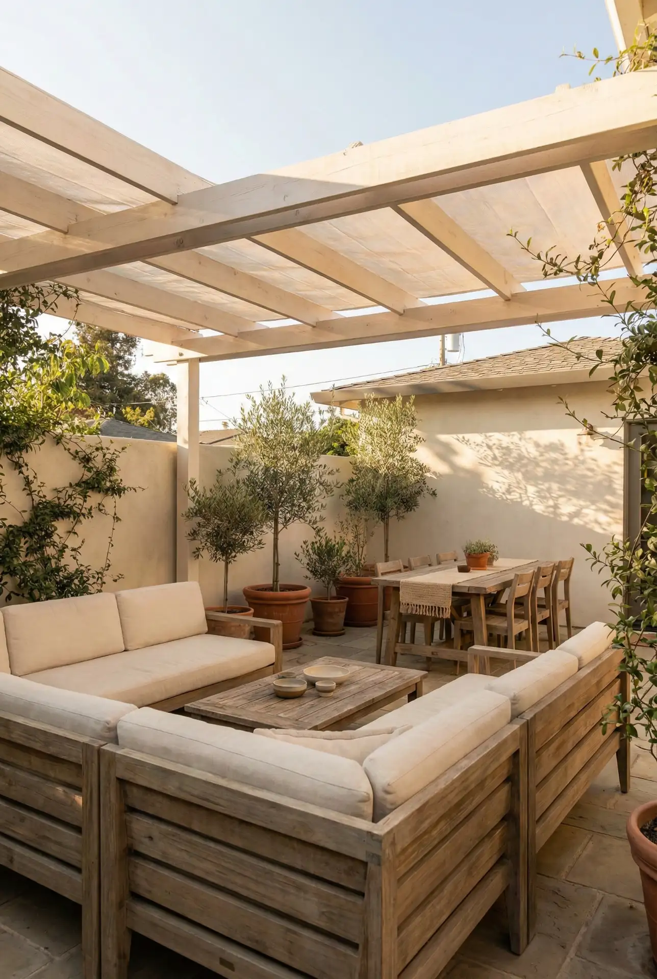 Half-Covered Lounge With Built-In Shade Line 1