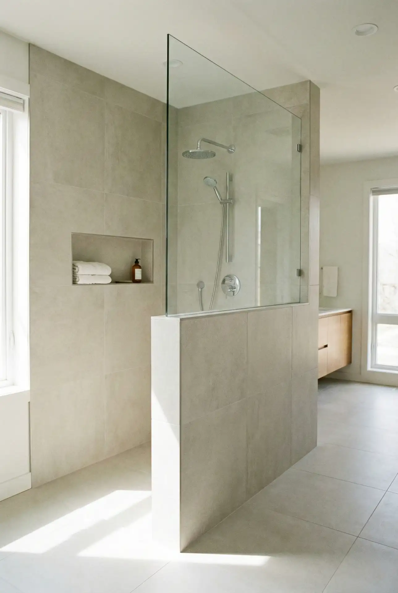 Half Wall Walk-In That Adds Privacy Without Closing In 1