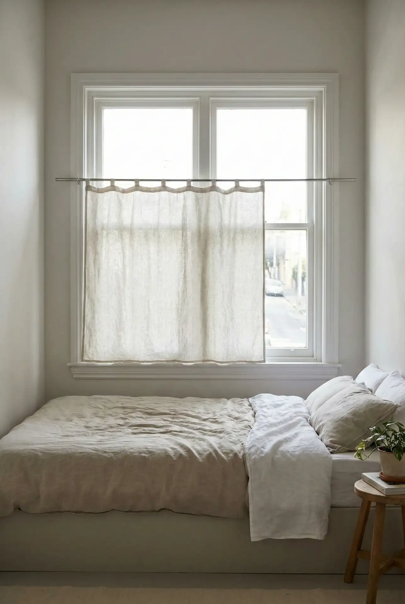 Half-Window Privacy Drapes For Street-Facing Bedrooms 1