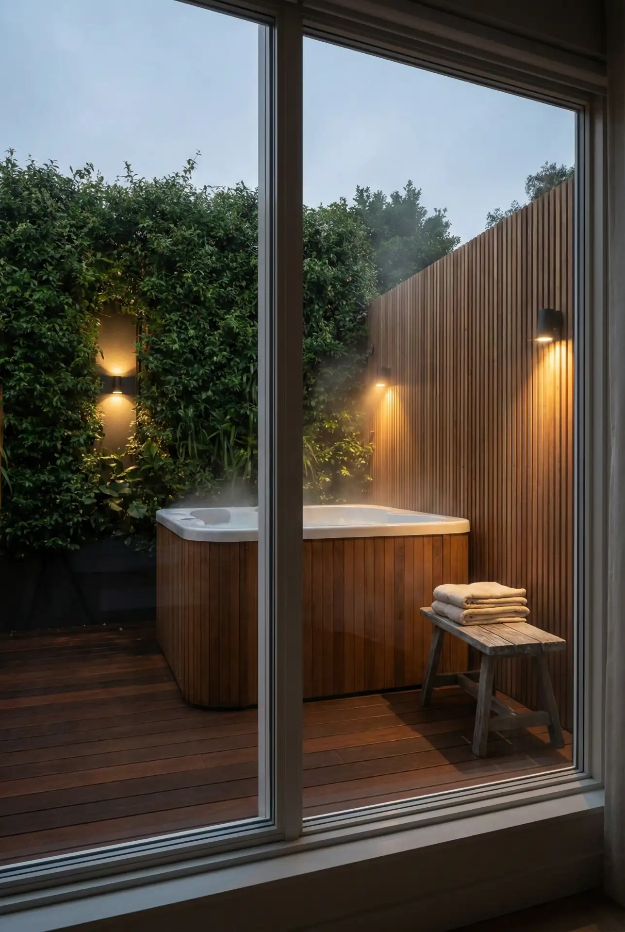 Hot-Tub Hideaway With Privacy Plant Wall 2