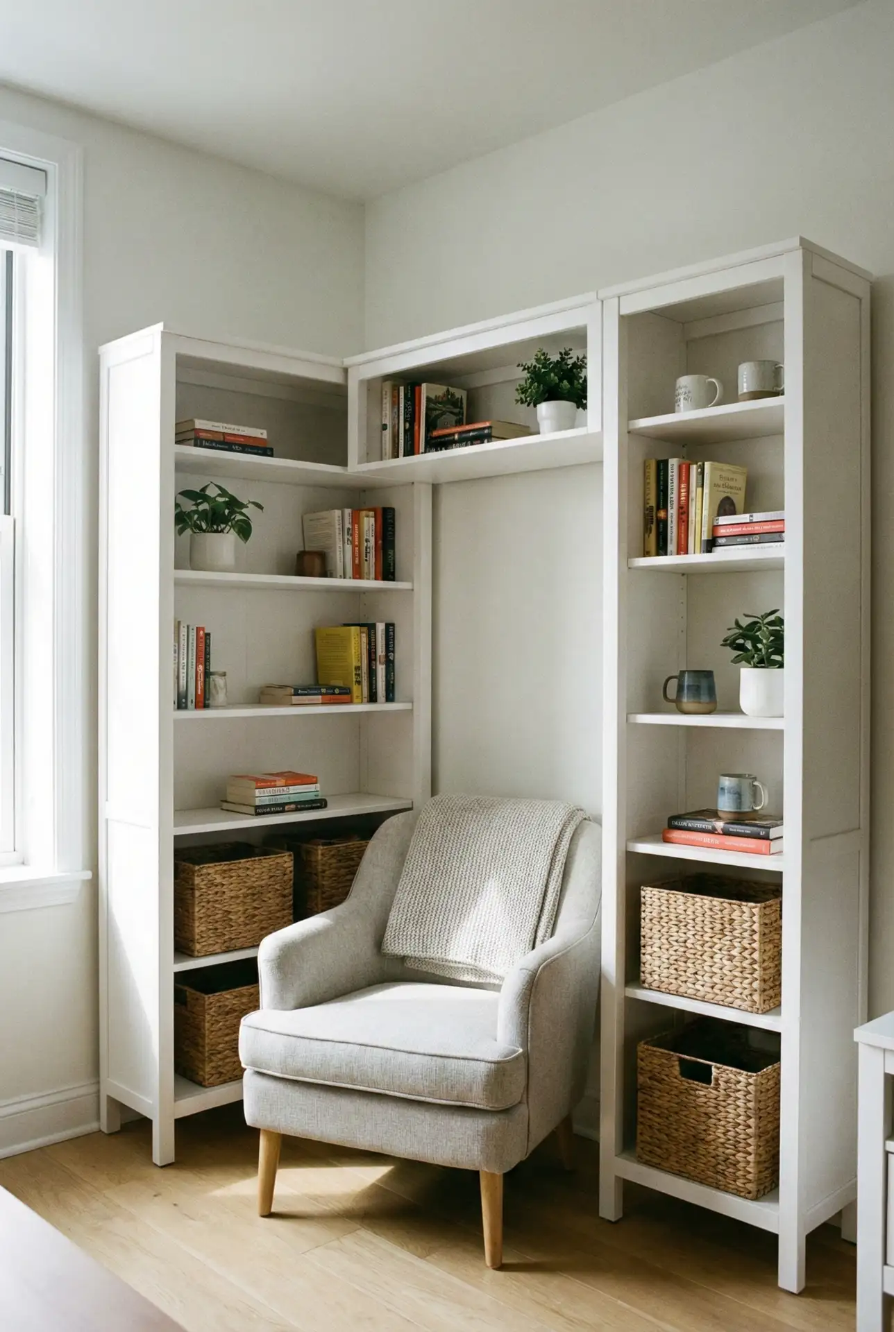 Ikea Corner Library For Tiny Apartments 1