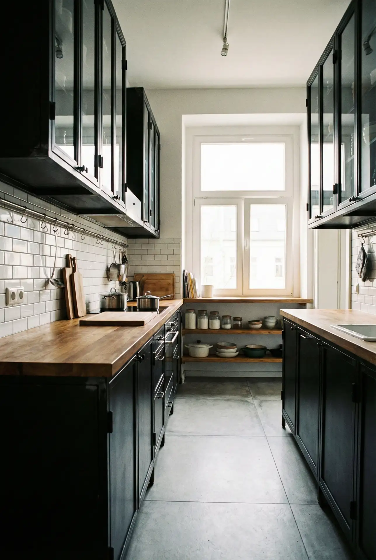 Industrial Galley With Steel And Wood 1