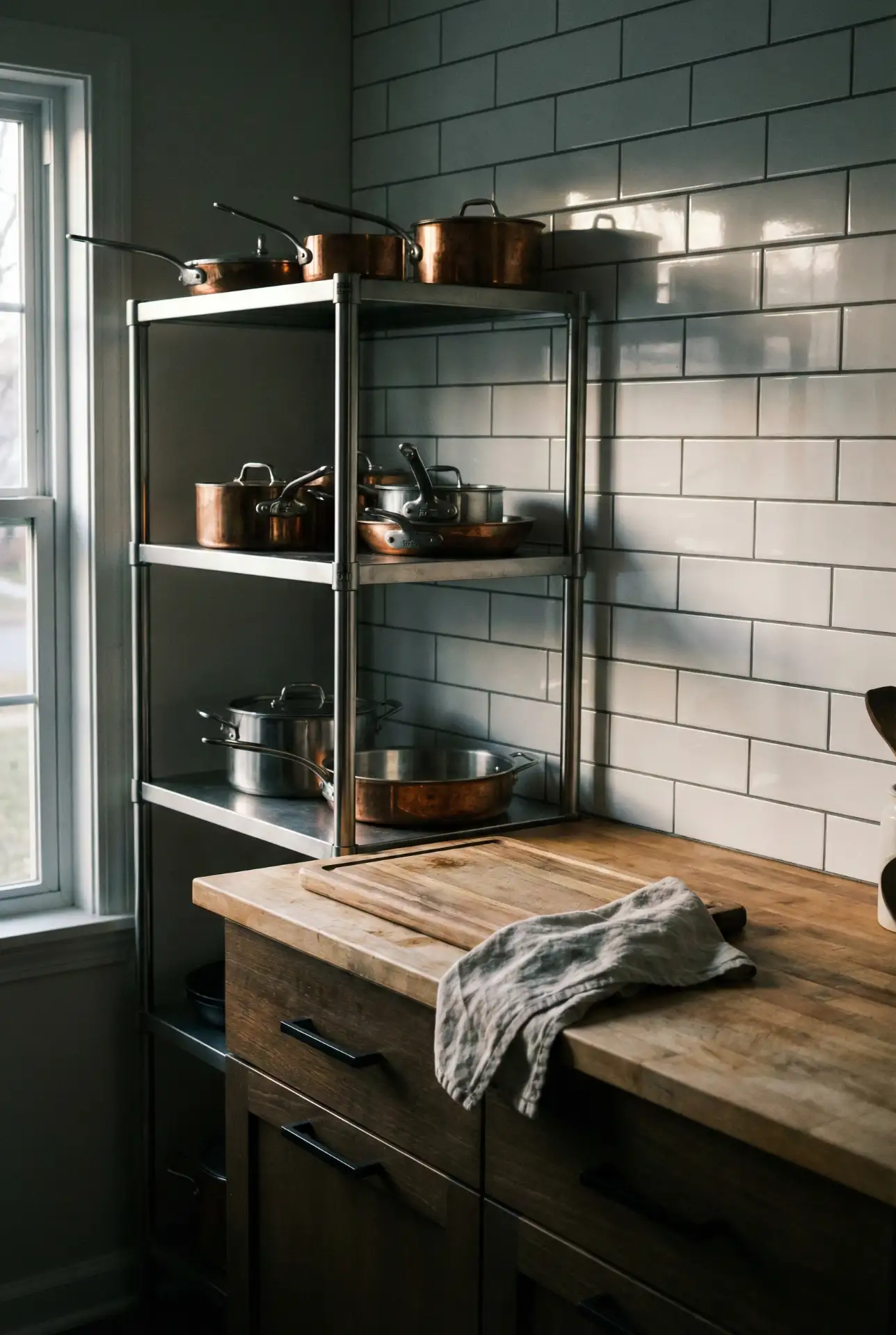 Industrial Galley With Steel And Wood 2
