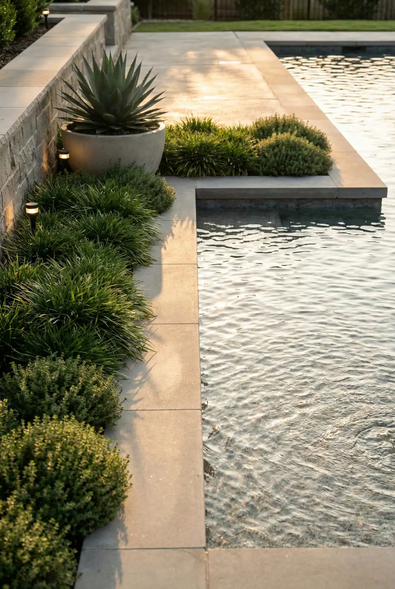 Inground Sun Shelf Border With Low Green Mounds 2