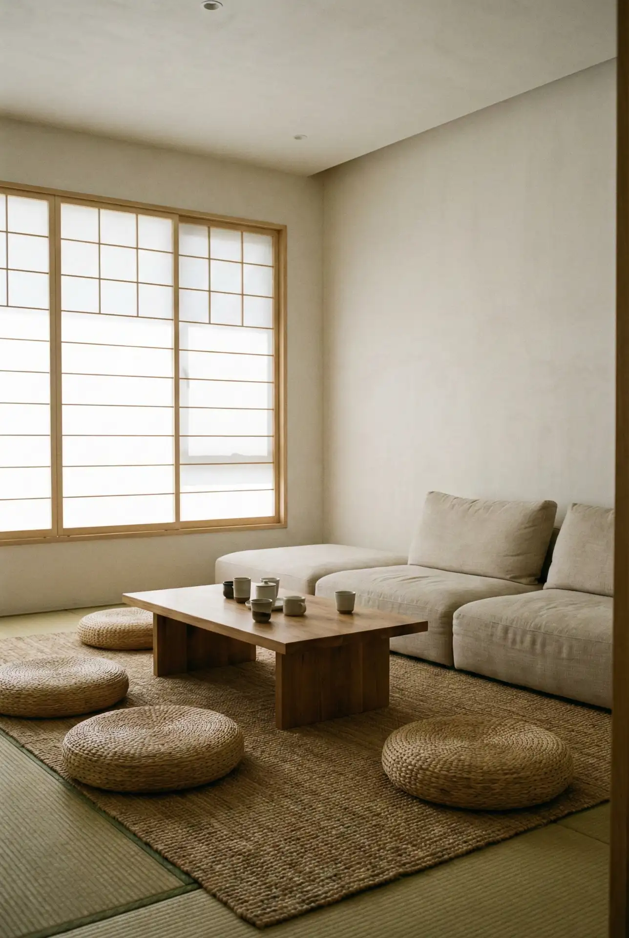 Japanese Minimalist Low Seating Conversation Area 1