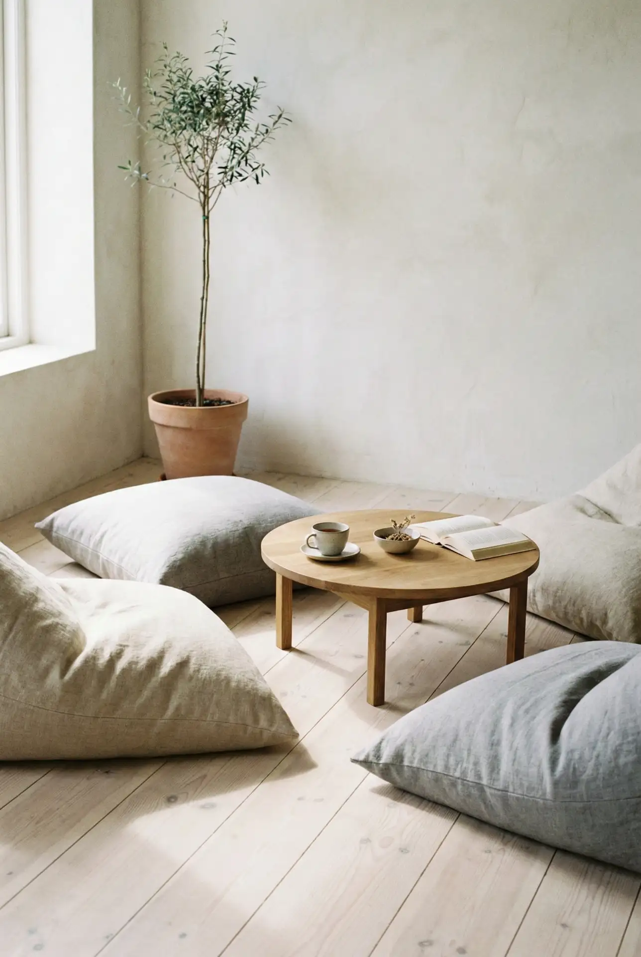 Japanese Minimalist Low Seating Conversation Area 2