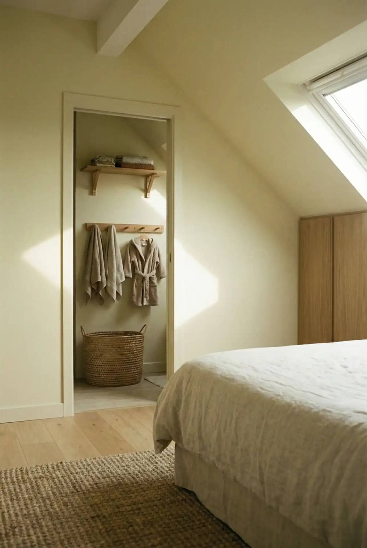 Kids + Bathroom Attic Setup With Easy-Clean Materials 1