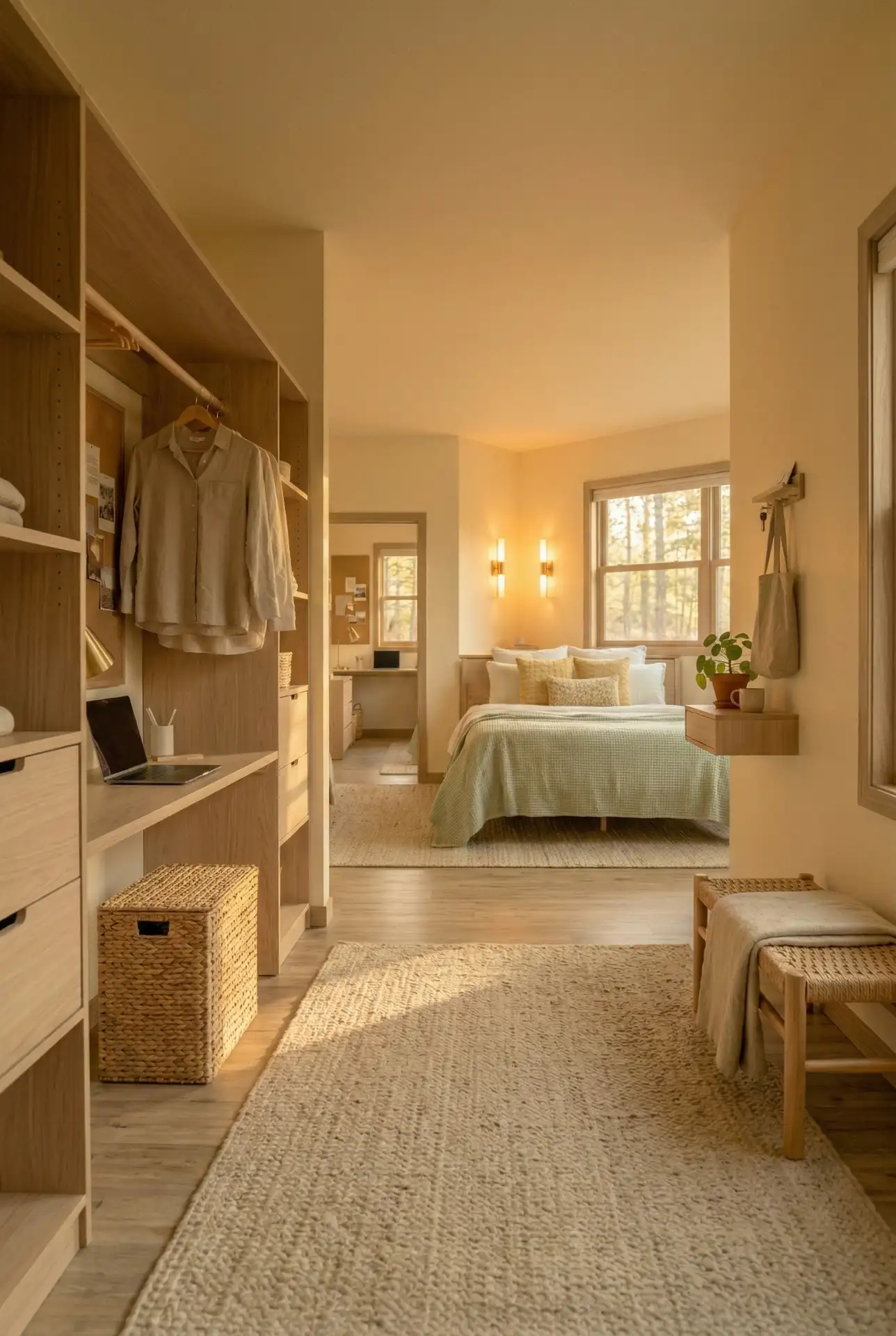 King Bed With Closet-First Furniture Placement 2