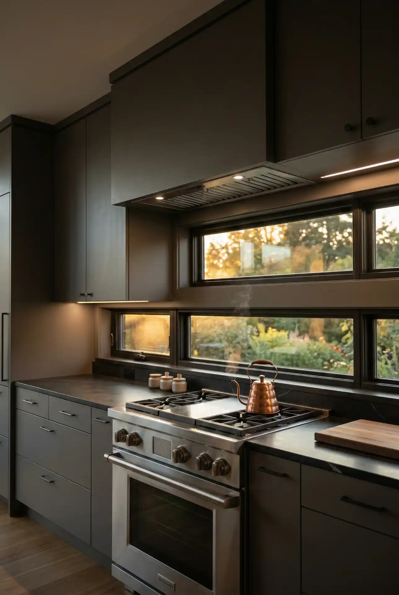 Long Horizontal Window Over The Stove 2