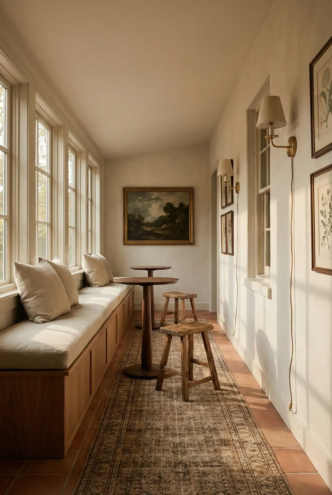 Long Narrow Dining Strip With Built-In Bench 1