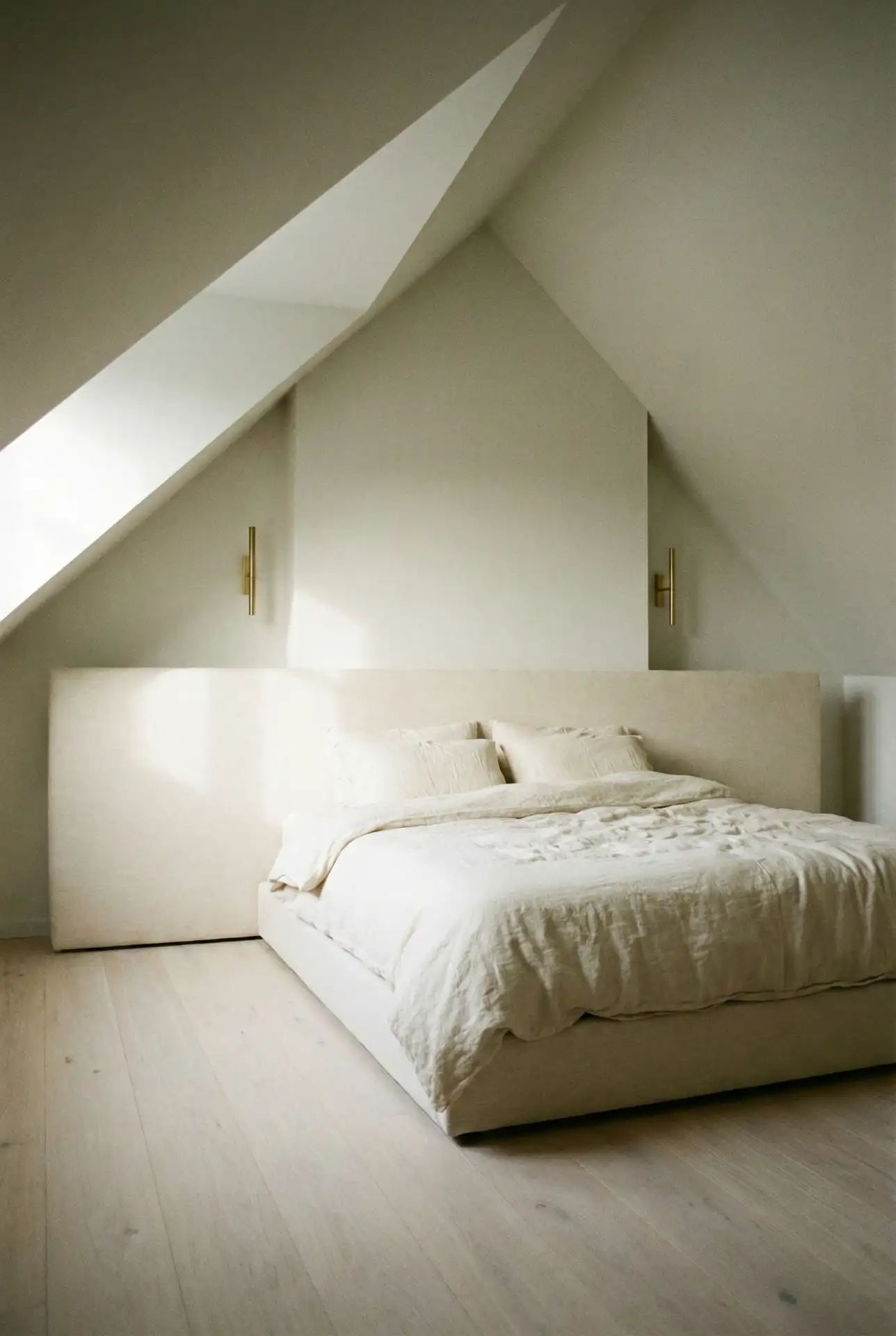 Low Ceiling Master With Platform Bed And Wide Headboard Wall 2