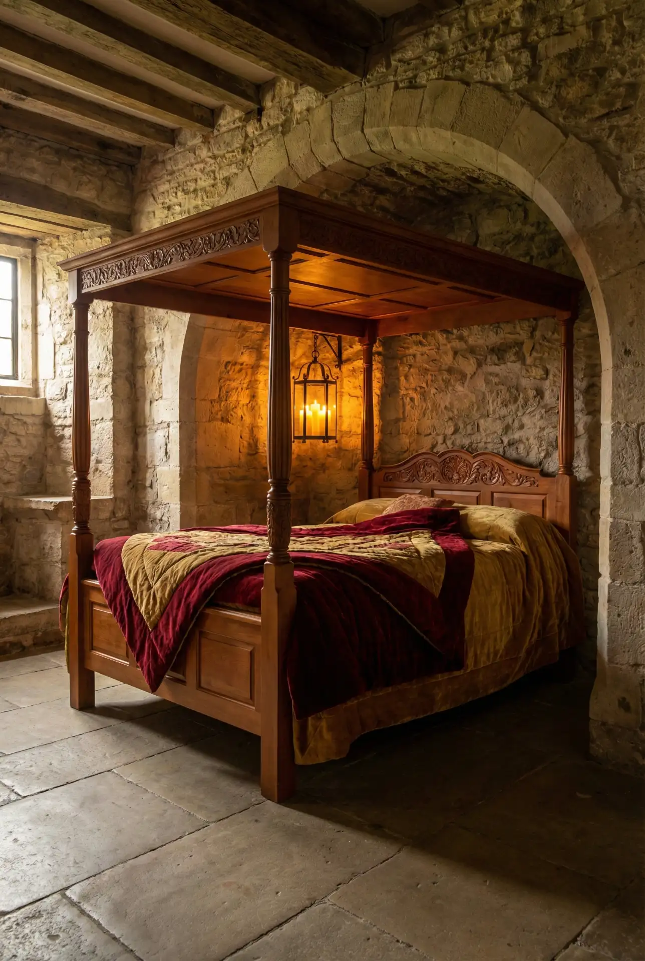 Medieval Stone Chamber With Cherry Wood Details 2