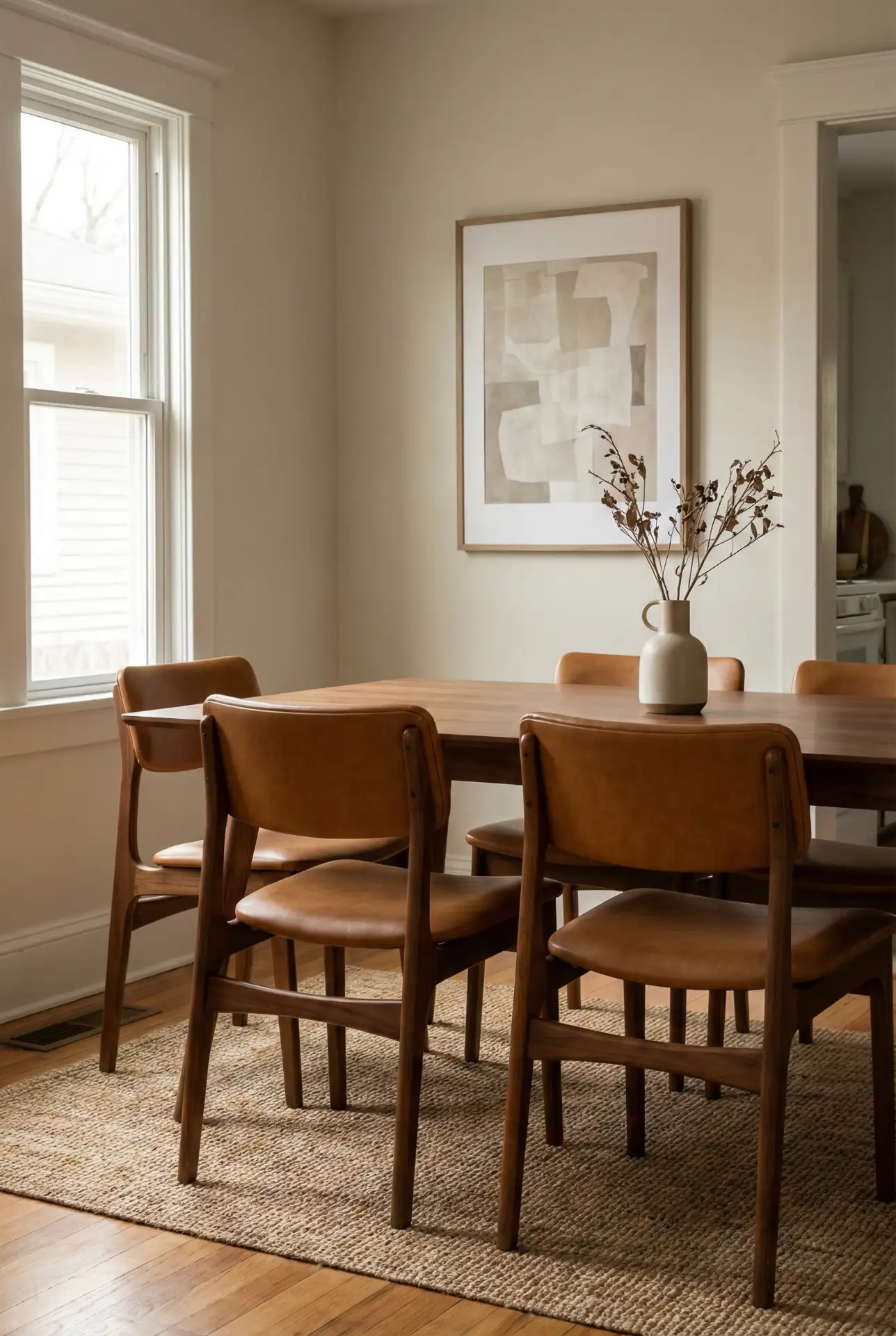 Mid-Century Modern Mix With A Leather and Wood Contrast 1