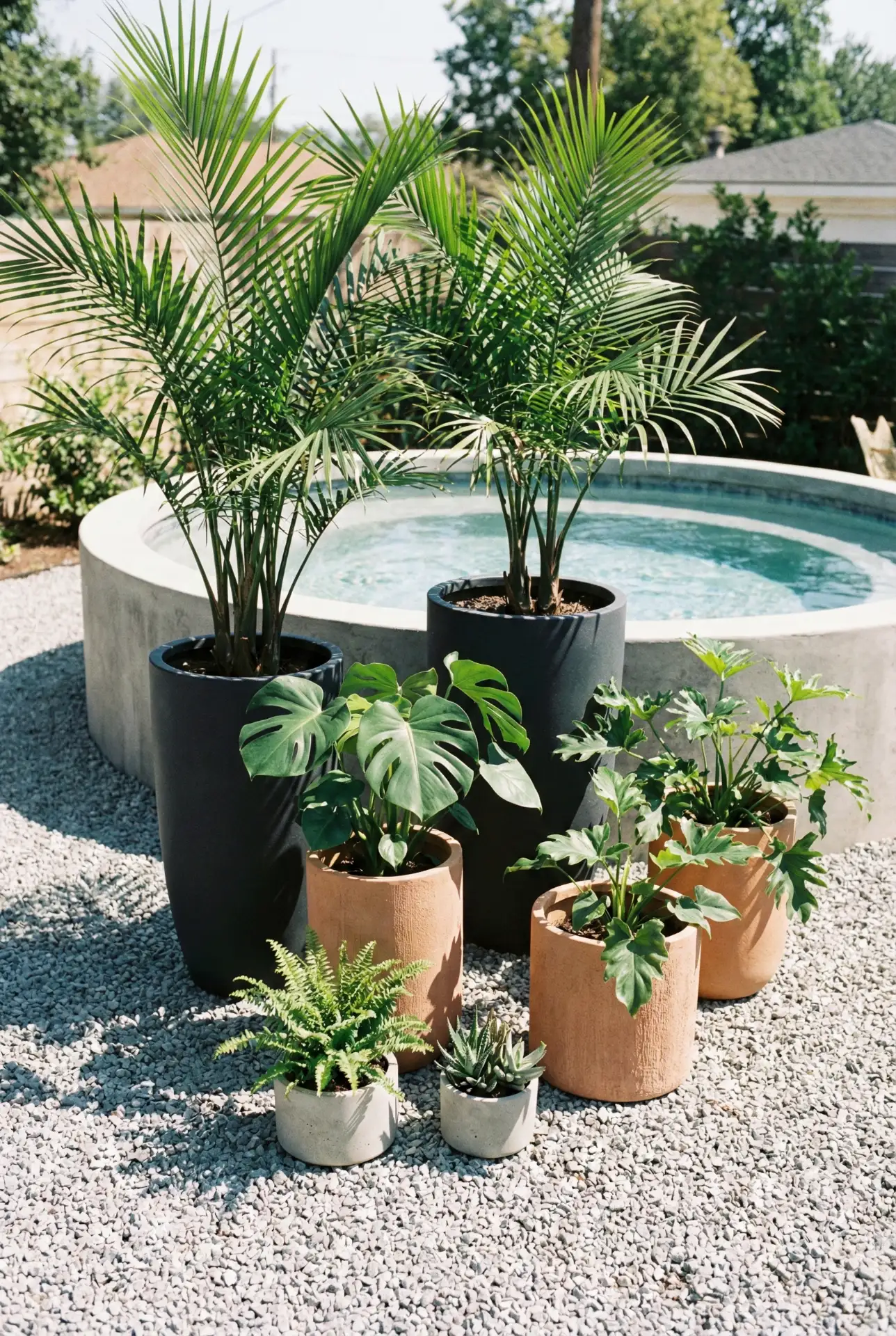 Mini Palm And Planter Moment For Round Pools 1
