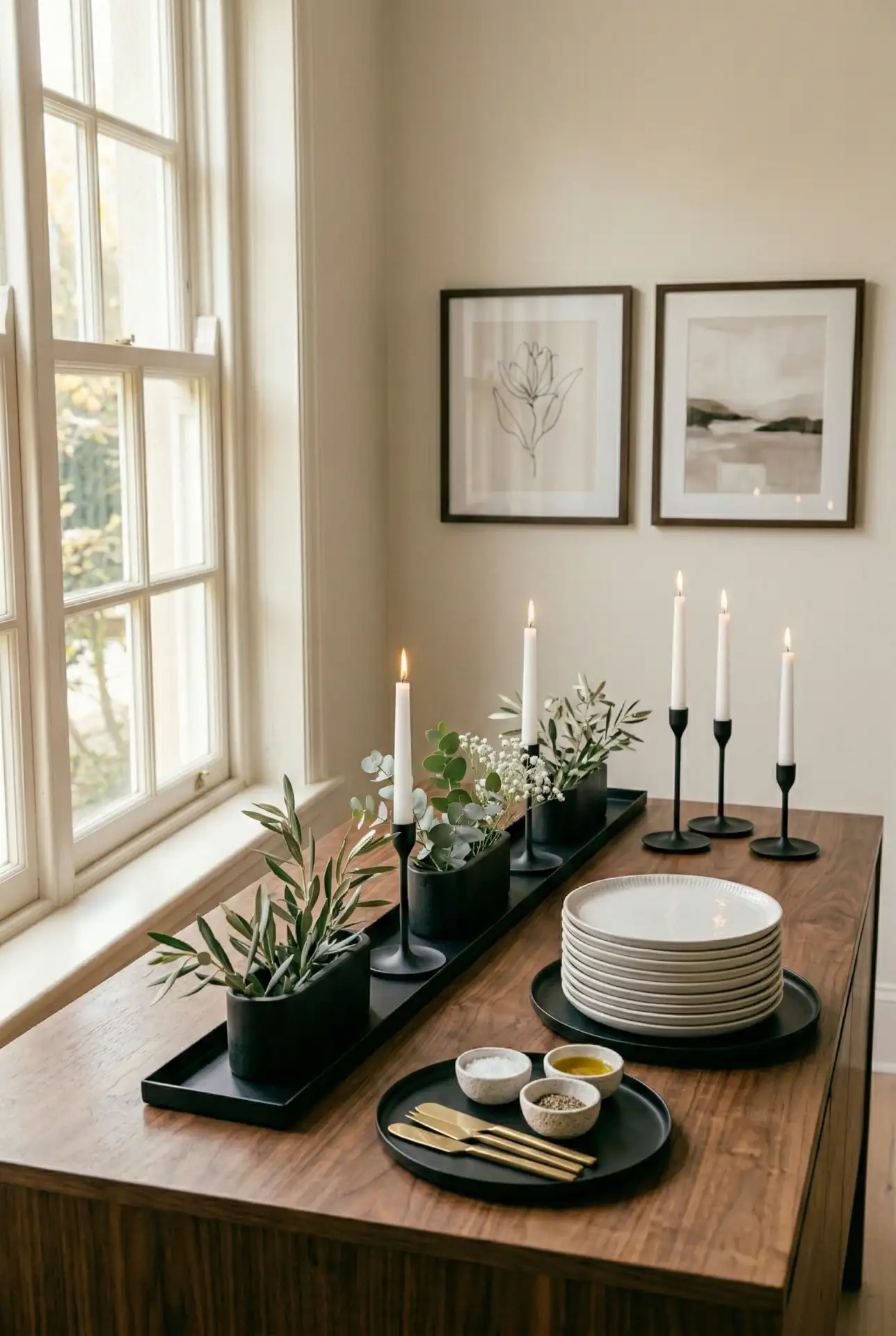 Minimal Modern Wedding Display With Black Accents 1