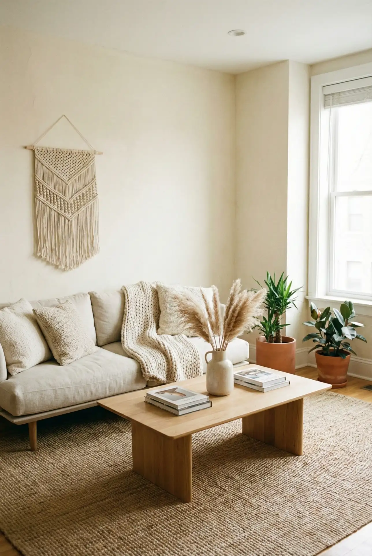 Minimalist Boho Living Room with Soft Neutrals 1