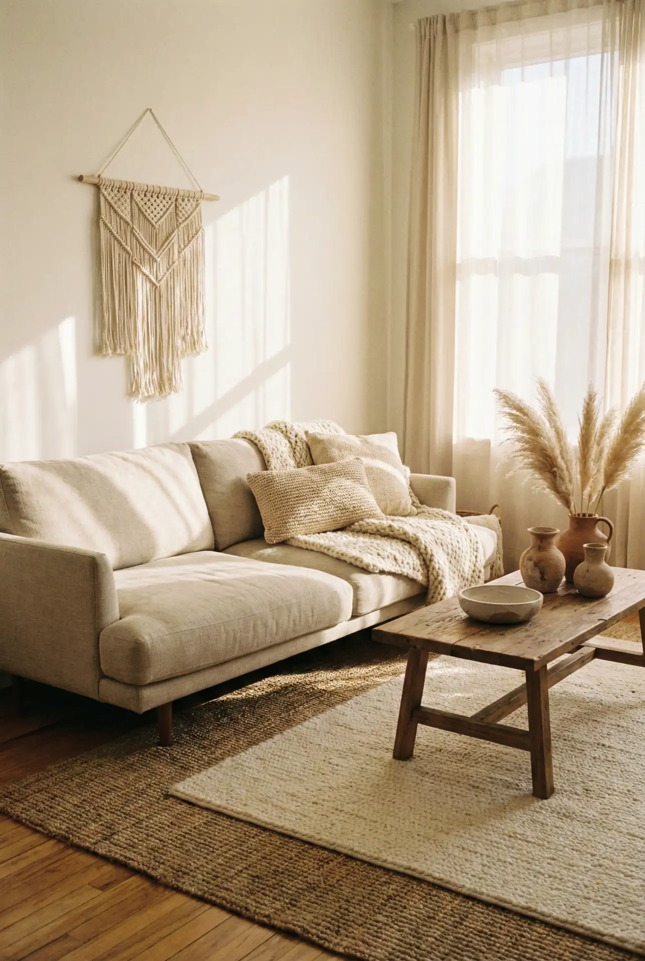 Minimalist Boho Living Room with Soft Neutrals 2