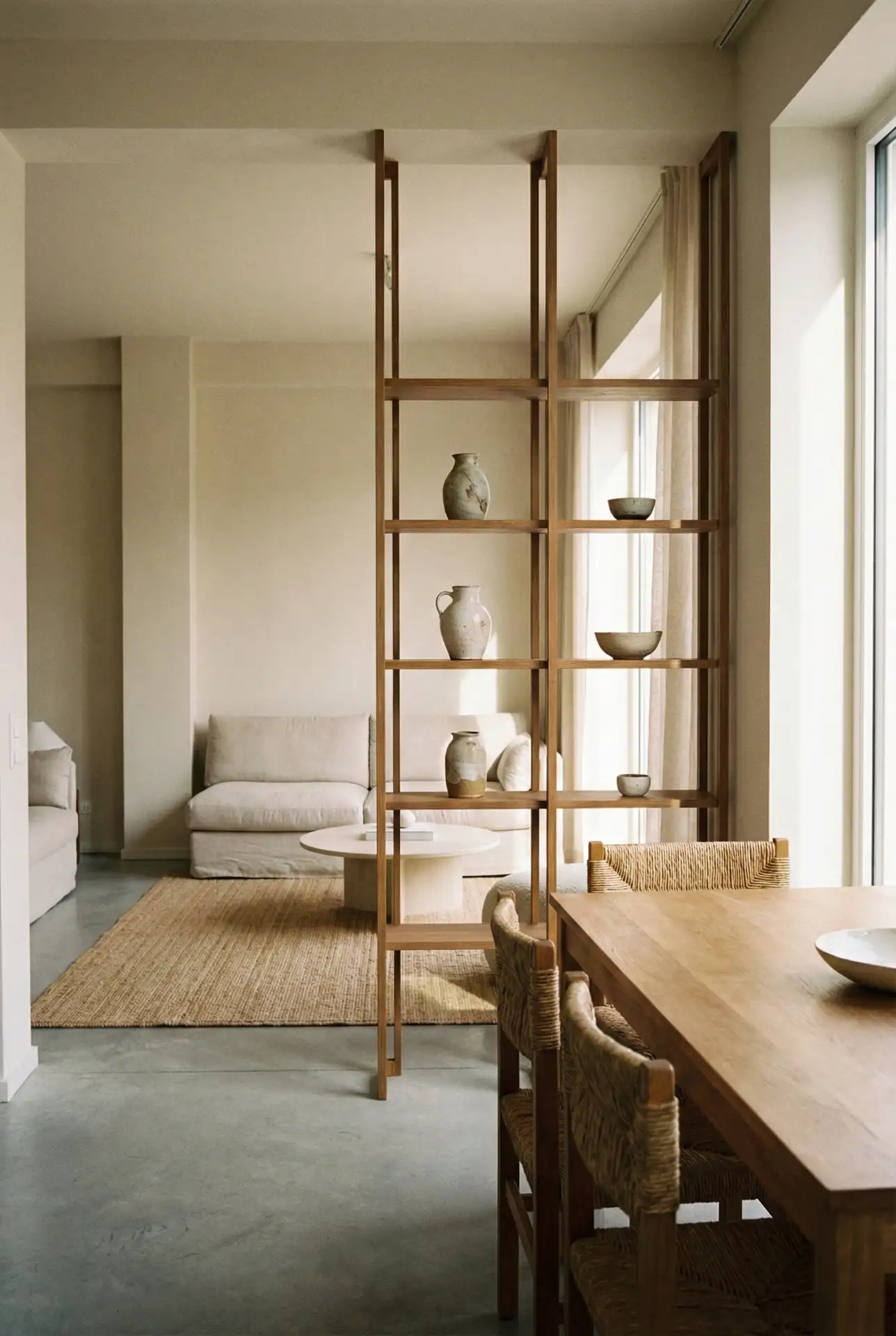 Minimalist Living Room with Dining Area Divider 1