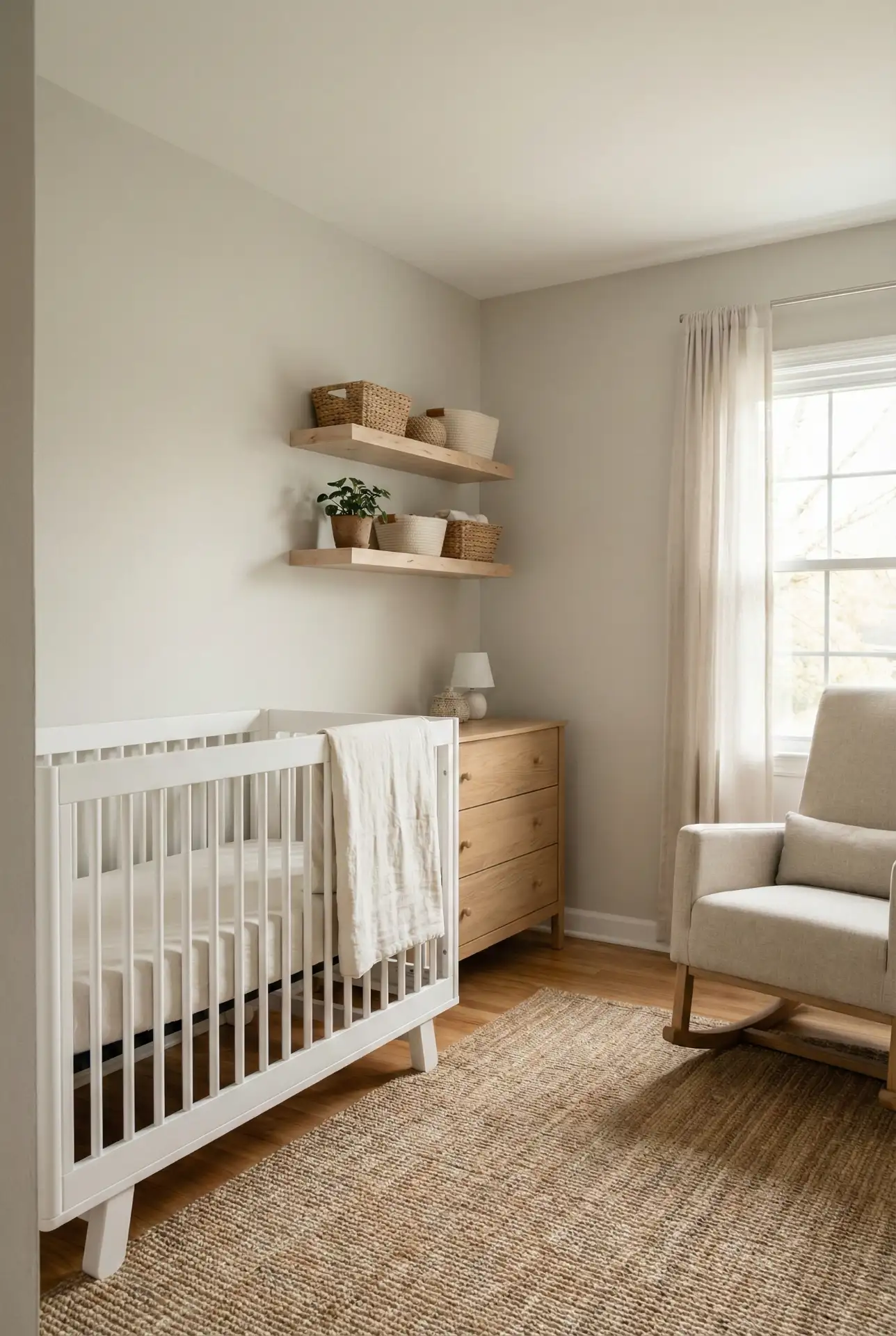 Minimalist Neutral Small Room Nursery 2