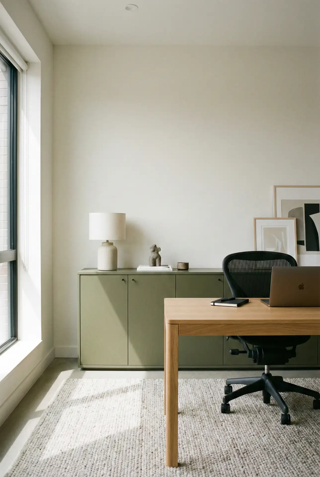 Minimalist Professional Office With A Green Accent 2