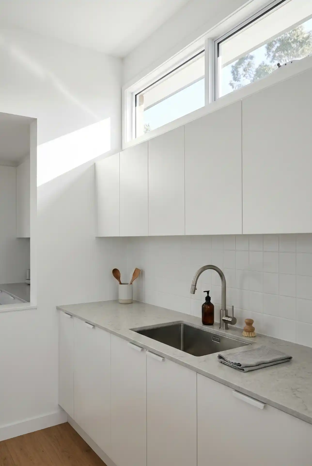 Modern Above-Sink Clerestory Window With Clean Lines 2