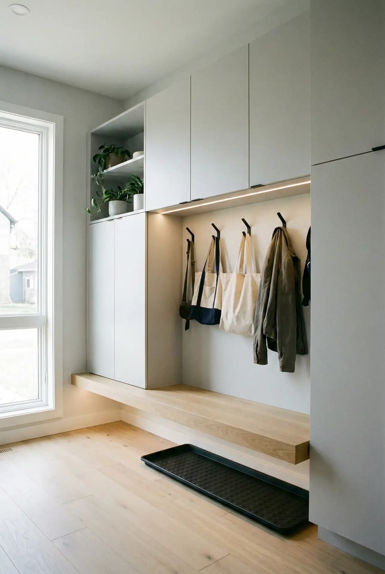 Modern IKEA System With Floating Bench 1