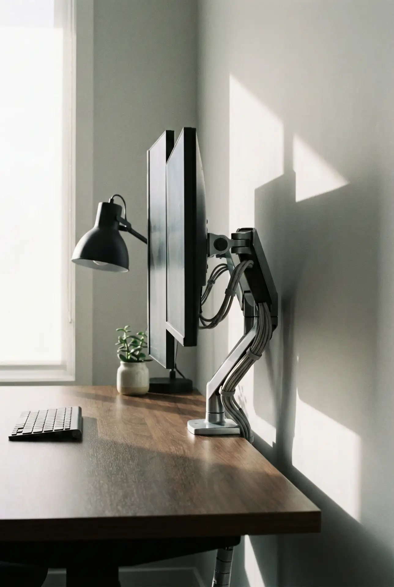 Modern Minimal Dual-Monitor Setup With Symmetry 2