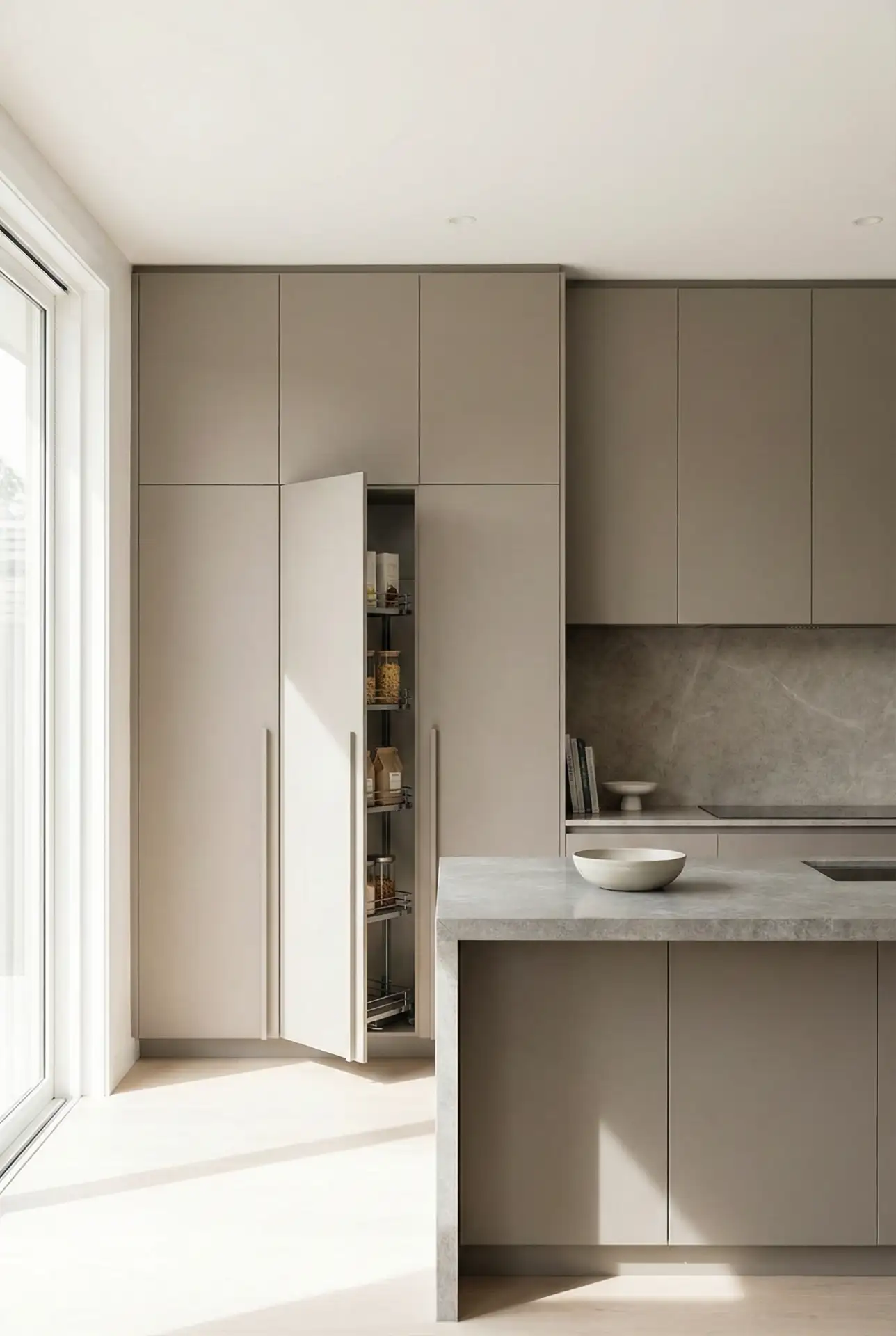 Modern Open Kitchen With Hidden Modular Pantry 1