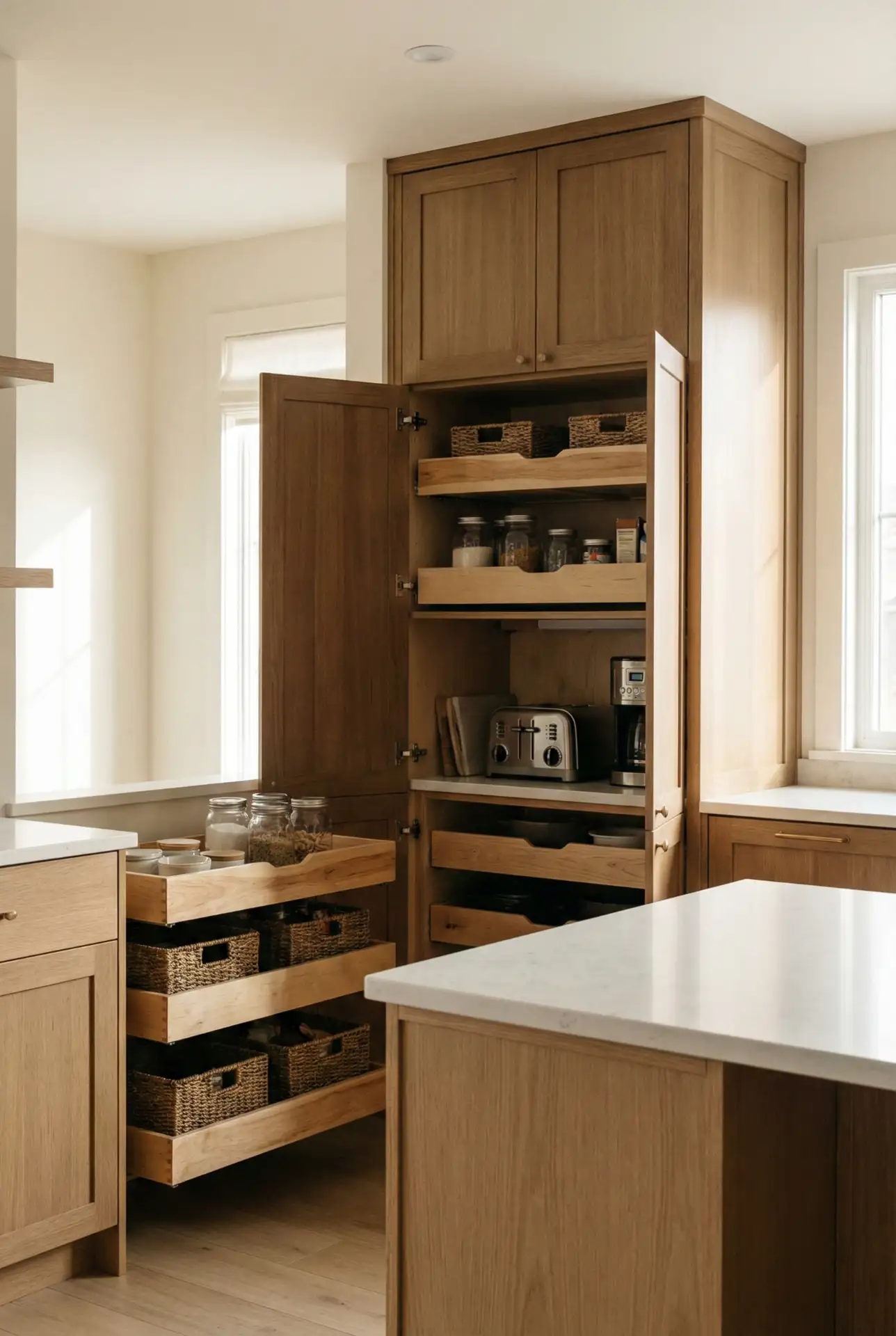 Modern Open Kitchen With Hidden Modular Pantry 2