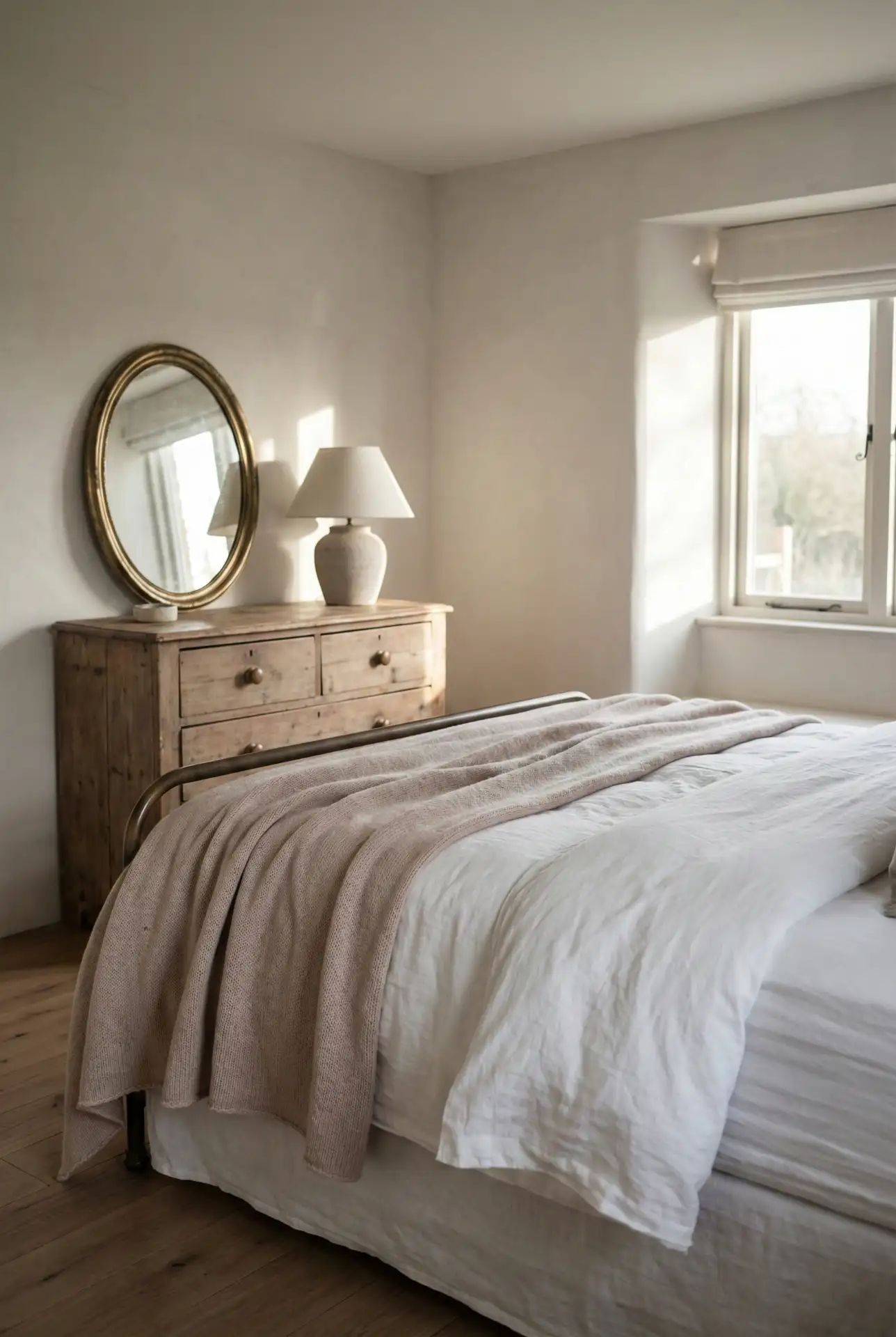 Modern Vintage With Earthy Wood And White Linen 1