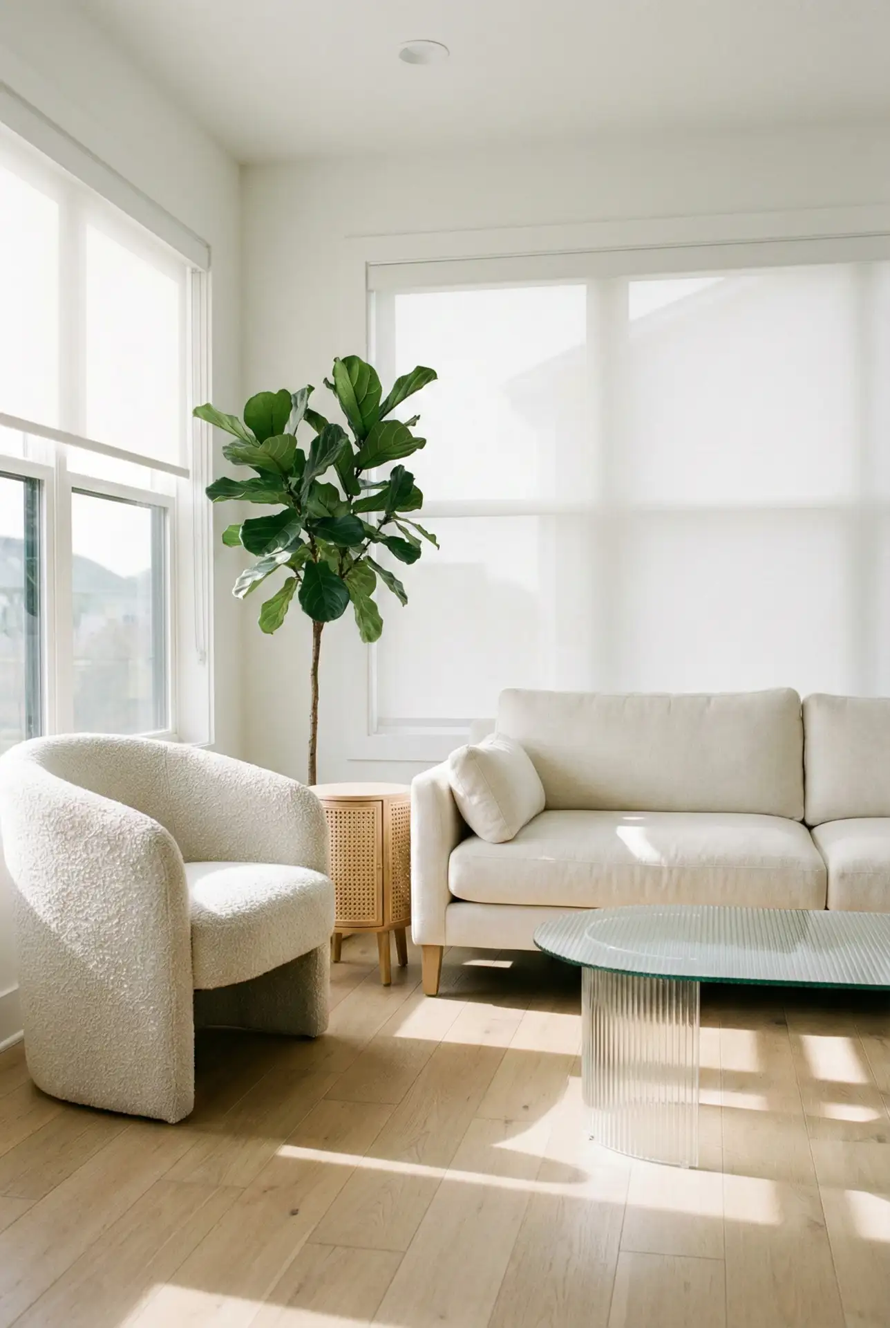 Modern White Lounge With Layered Textures 2