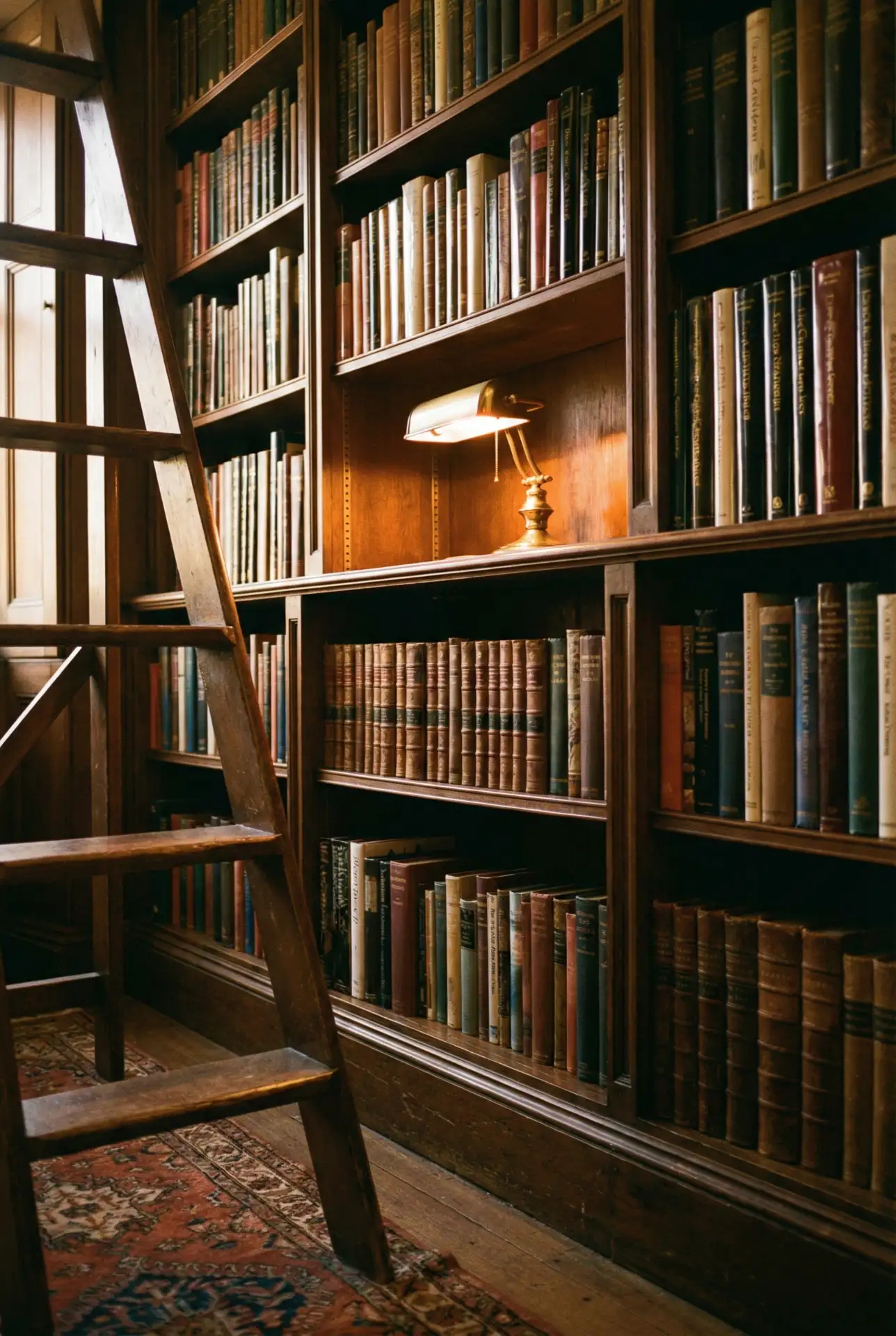 Moody Ladder Library In A Hallway Alcove 2