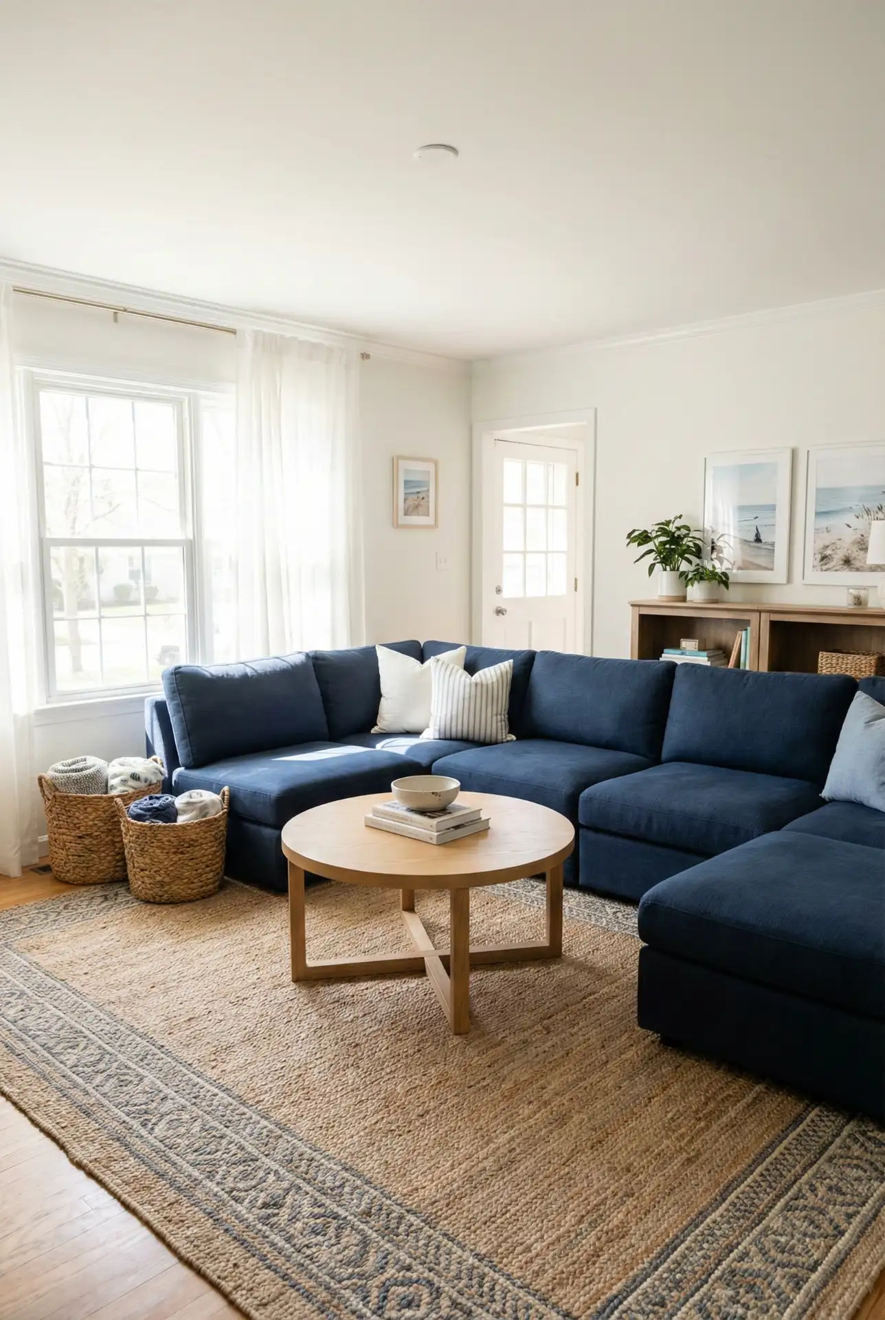 Navy Modular Sectional For A Flexible Family Room 1
