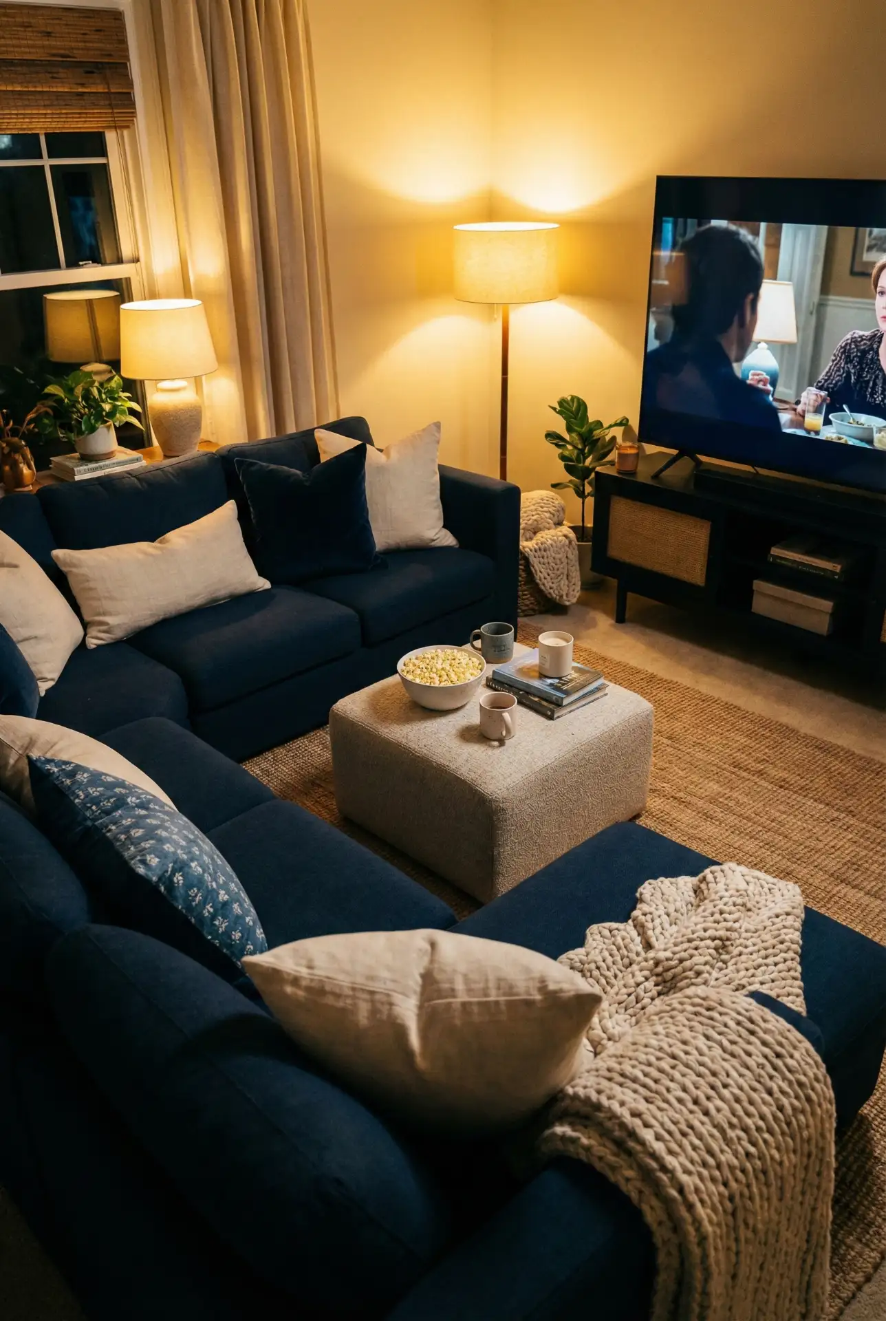 Navy Modular Sectional For A Flexible Family Room 2