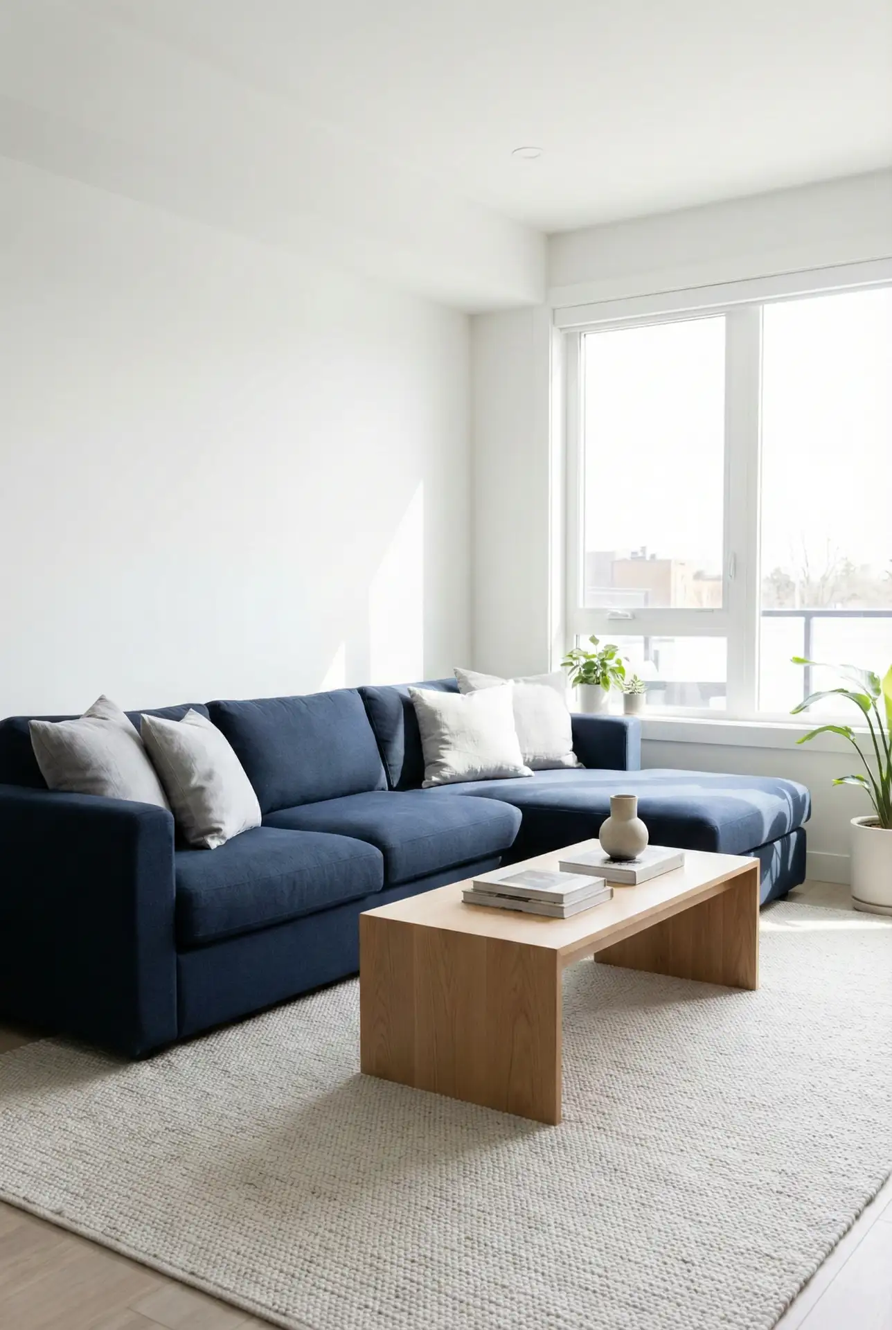 Navy Sectional With Light Gray Layers And Clean Lines 1