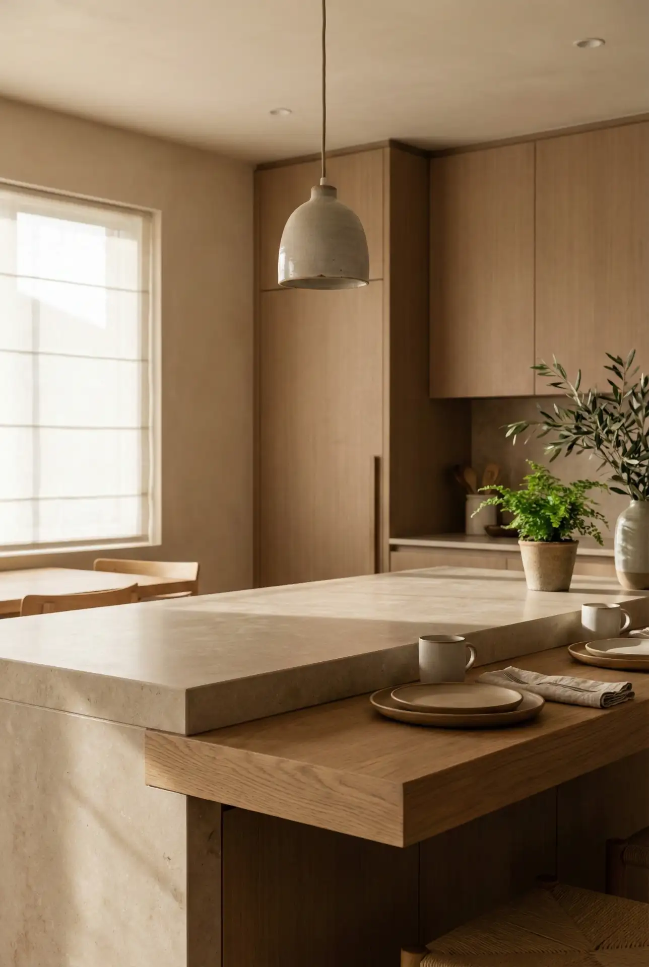 Organic Modern Dining-Integrated Kitchen 1