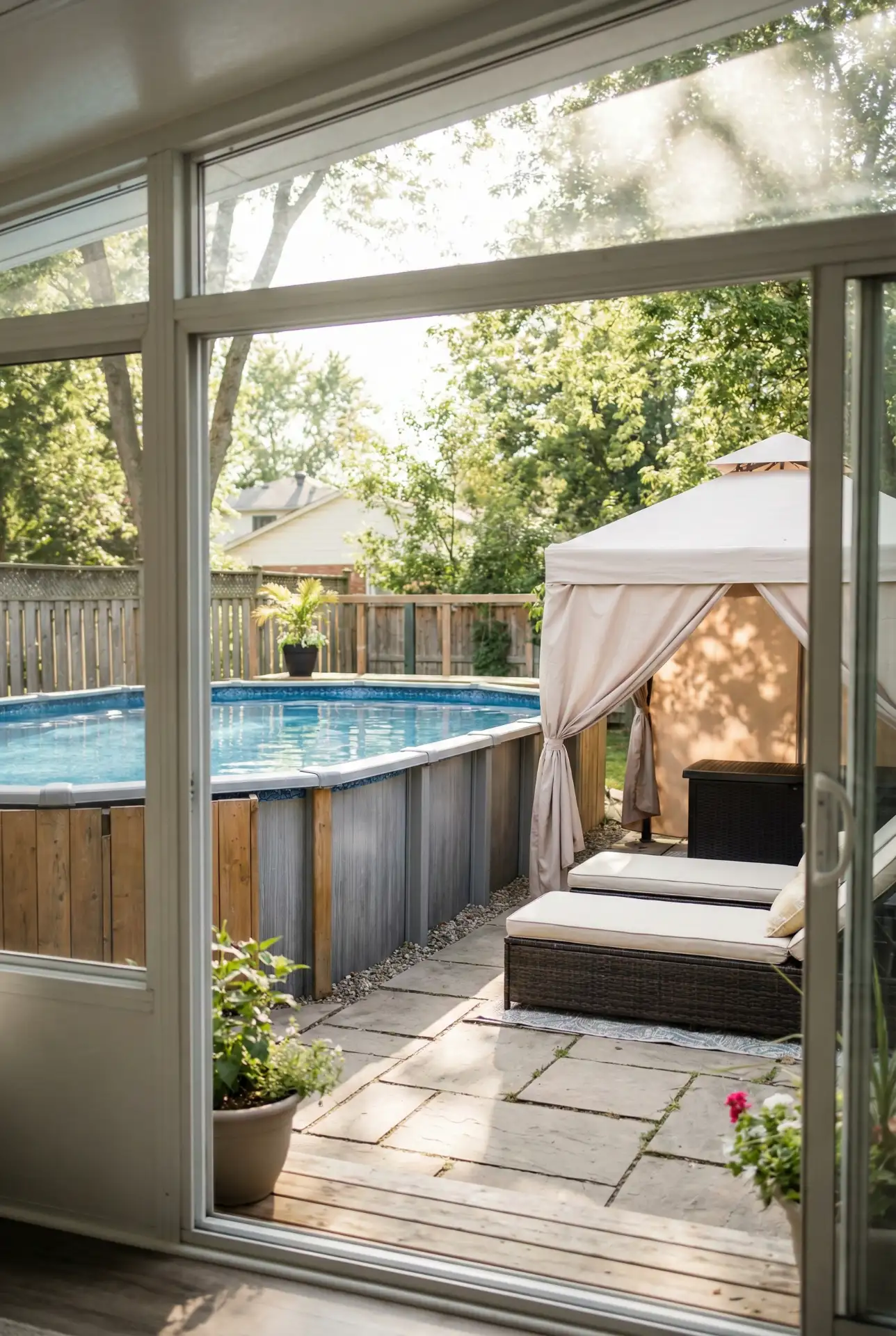 Oval Pool with Minimal Cabana Zone 1