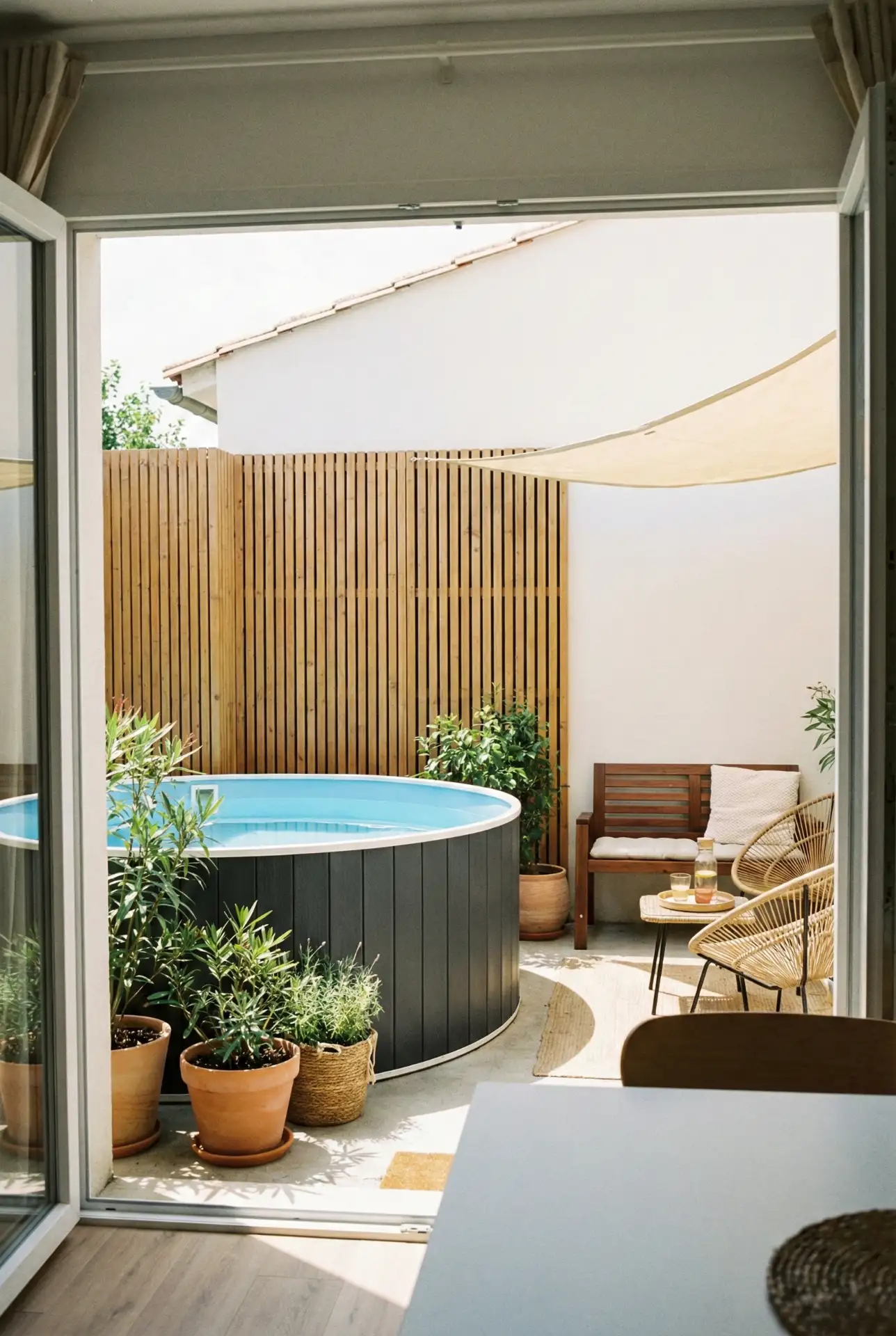 Partial Privacy Screen Pool Corner 1